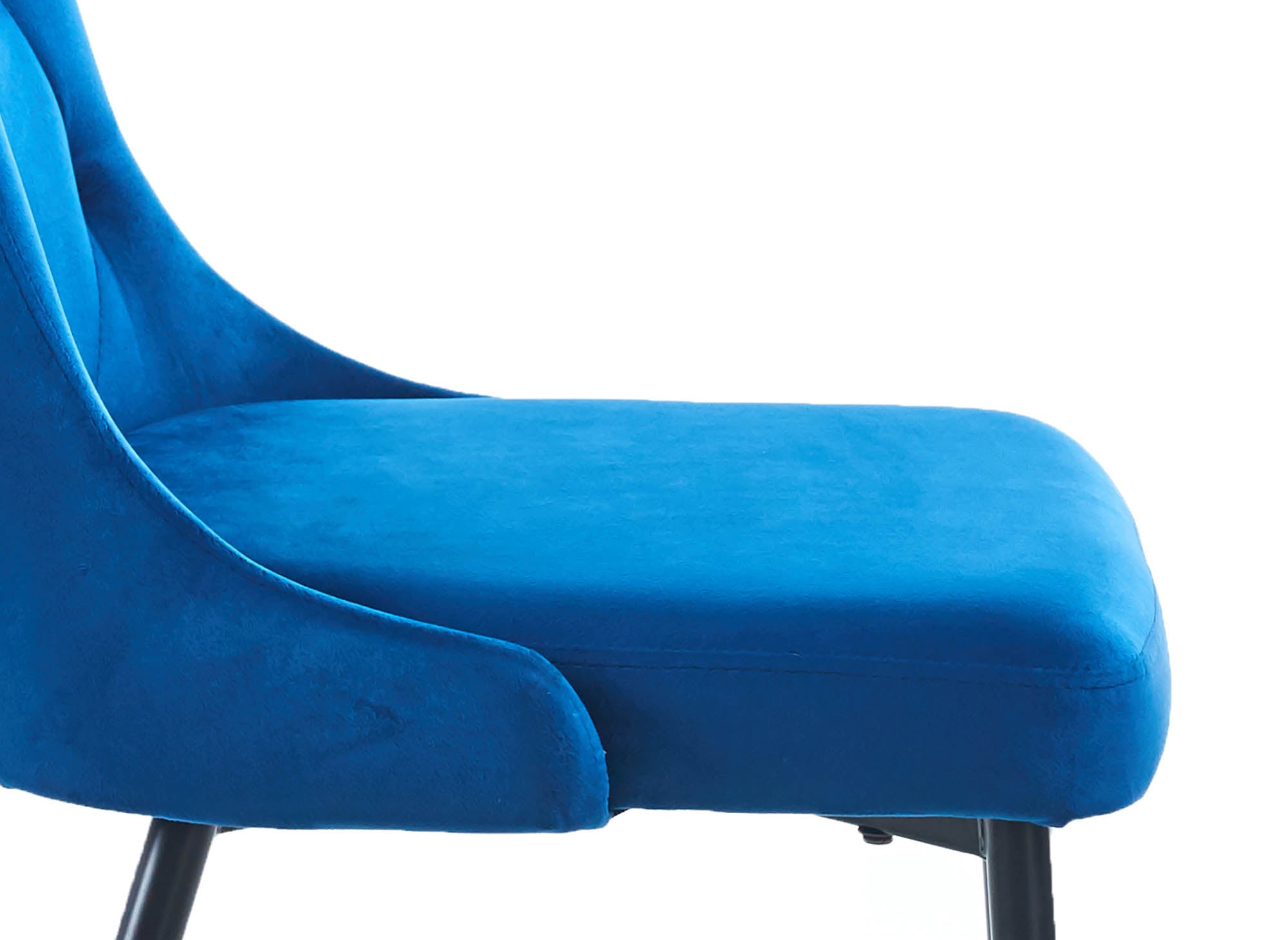 4er-Set OLVEA-Designerstühle aus blauem Samt
