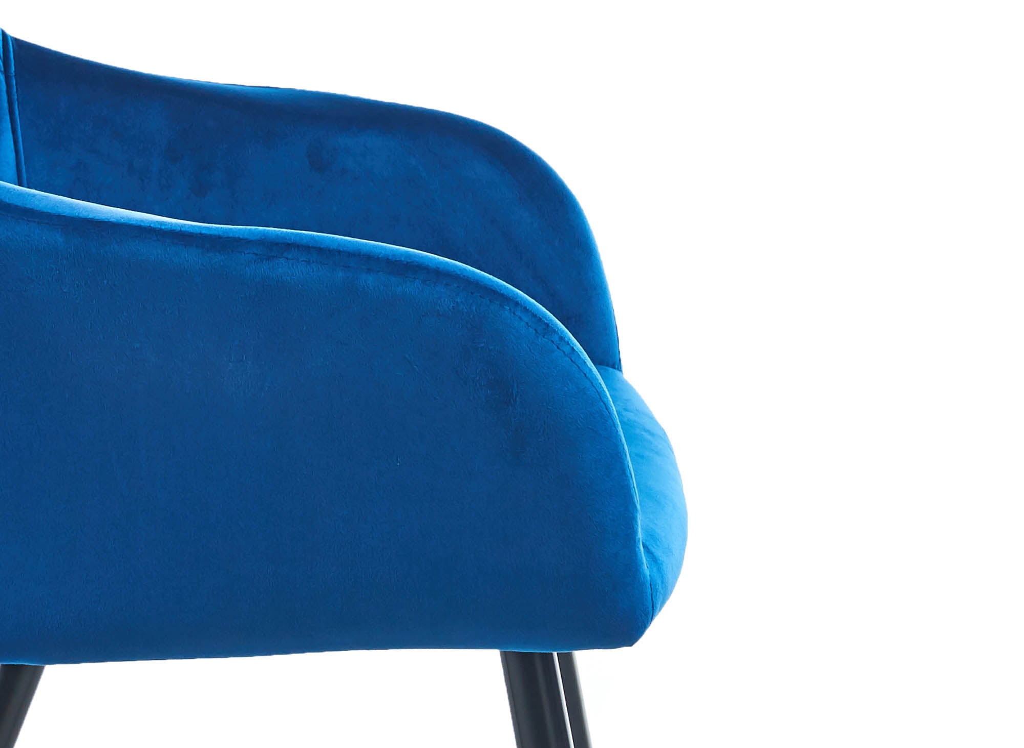 2er-Set KANA blaue Samtstühle mit Armlehnen