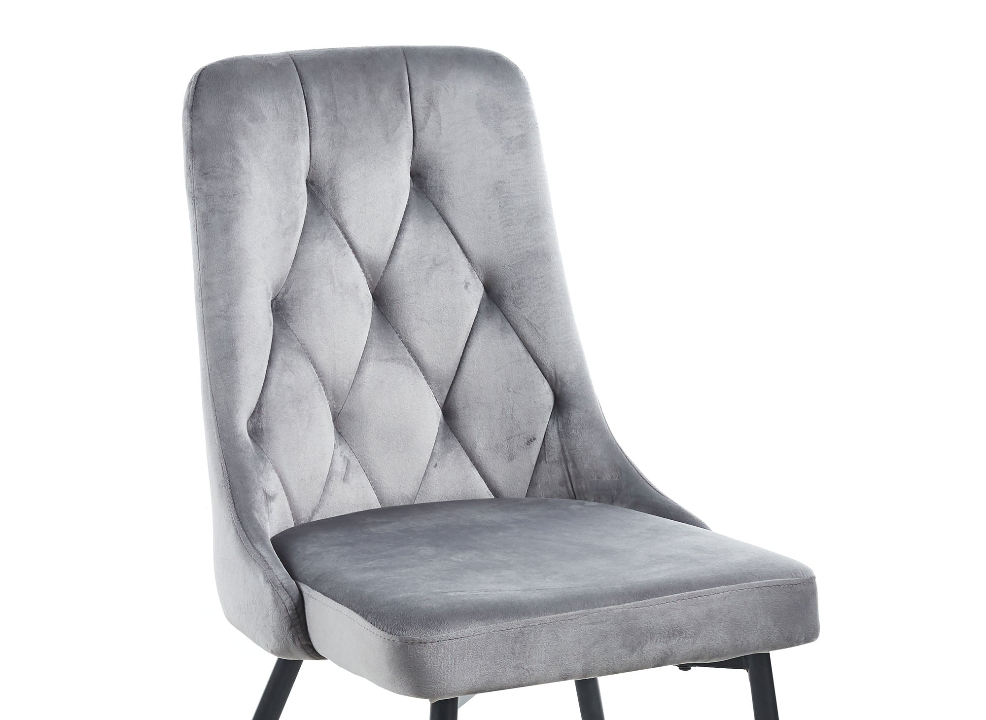 4er-Set OLVEA-Designerstühle aus grauem Samt