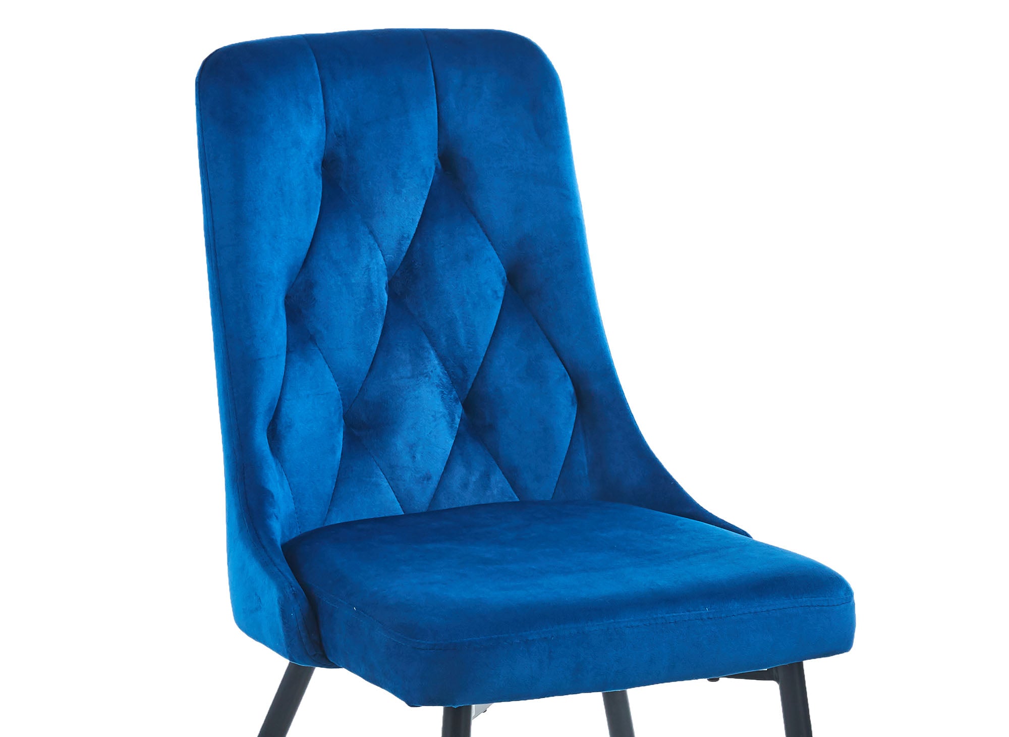 4er-Set OLVEA-Designerstühle aus blauem Samt