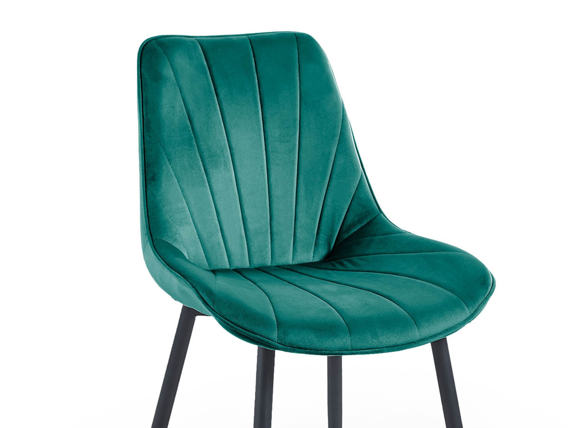 4er-Set ELOVA Designer-Stühle aus grünem Samt