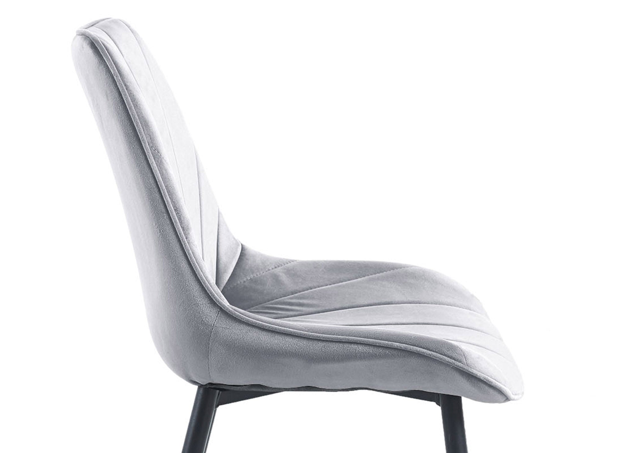 4er Set ELOVA Designerstühle in grauem Samt