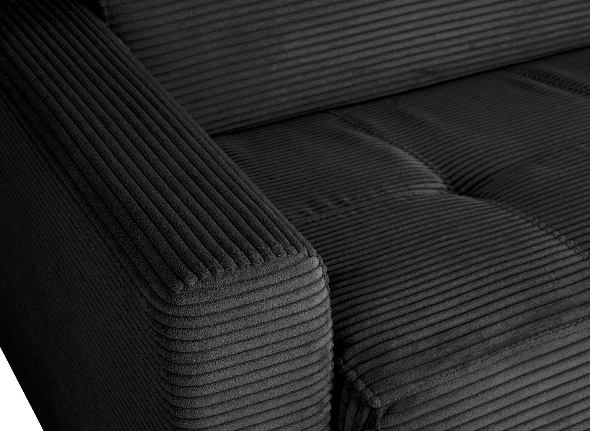 LOUNA 3-Sitzer-Schlafsofa aus dunkelgrauem Cord mit Expressöffnung