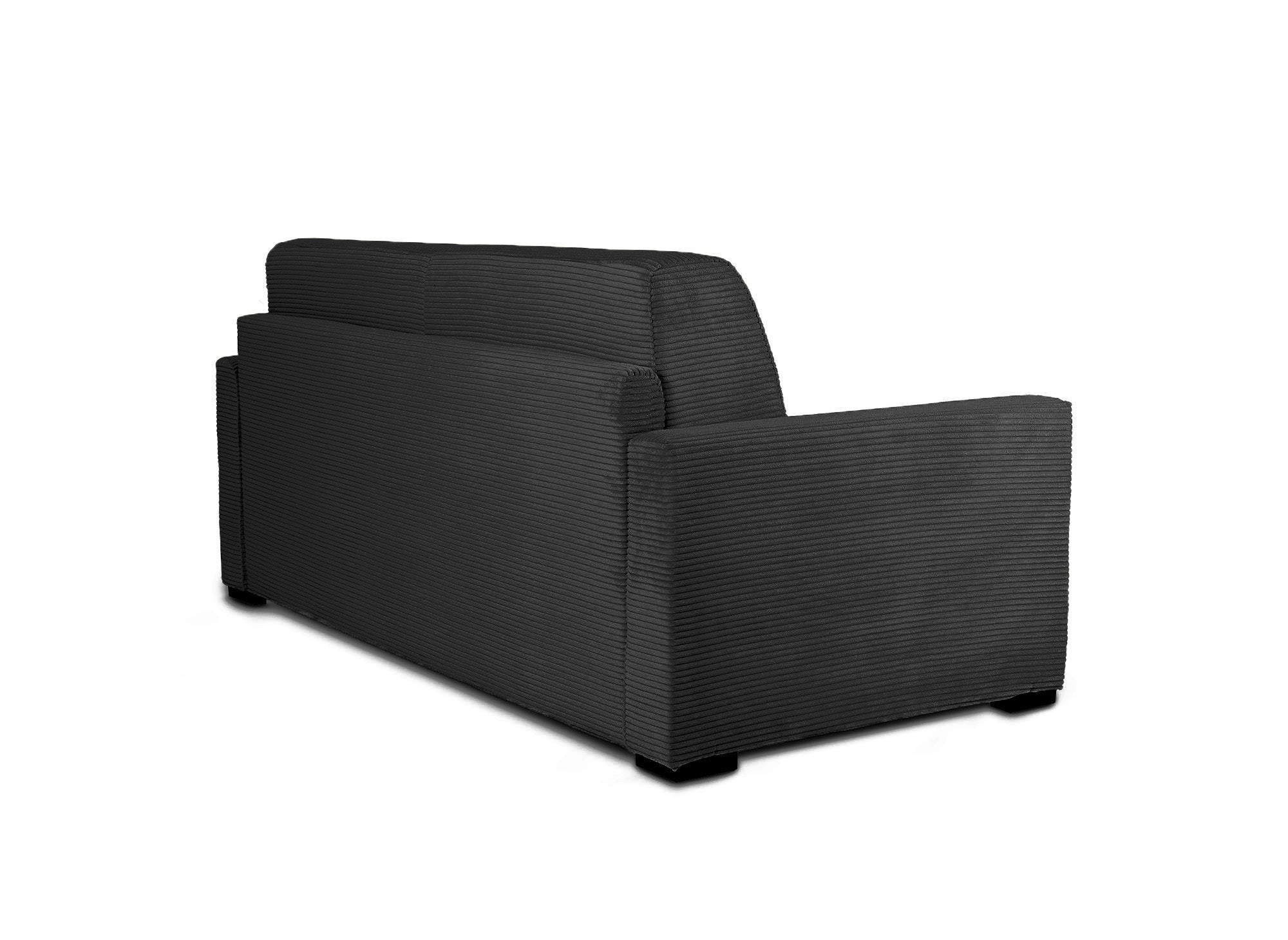 LOUNA 3-Sitzer-Schlafsofa aus dunkelgrauem Cord mit Expressöffnung