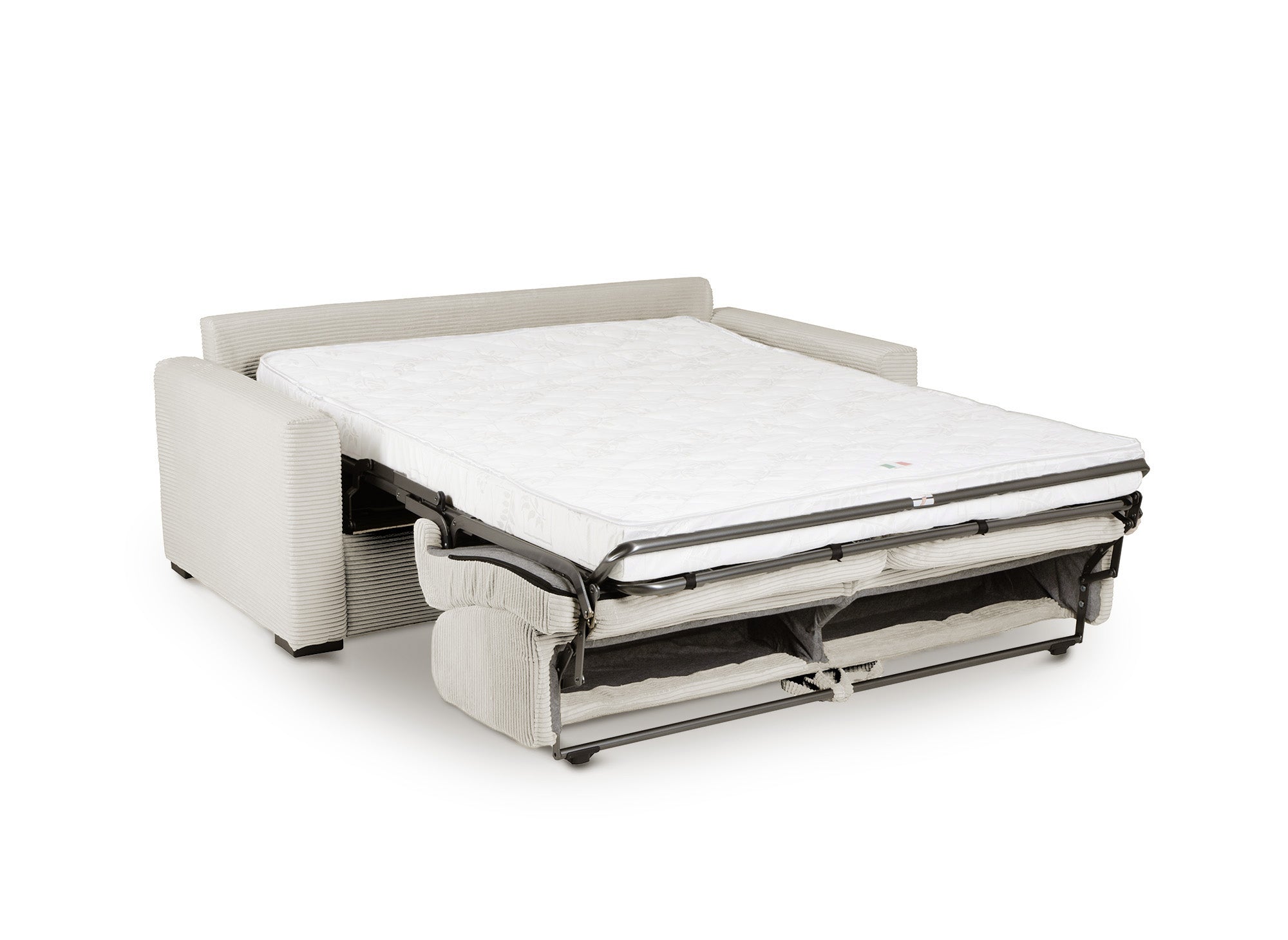 LOUNA 3-Sitzer-Schlafsofa aus beigem Cord mit Expressöffnung