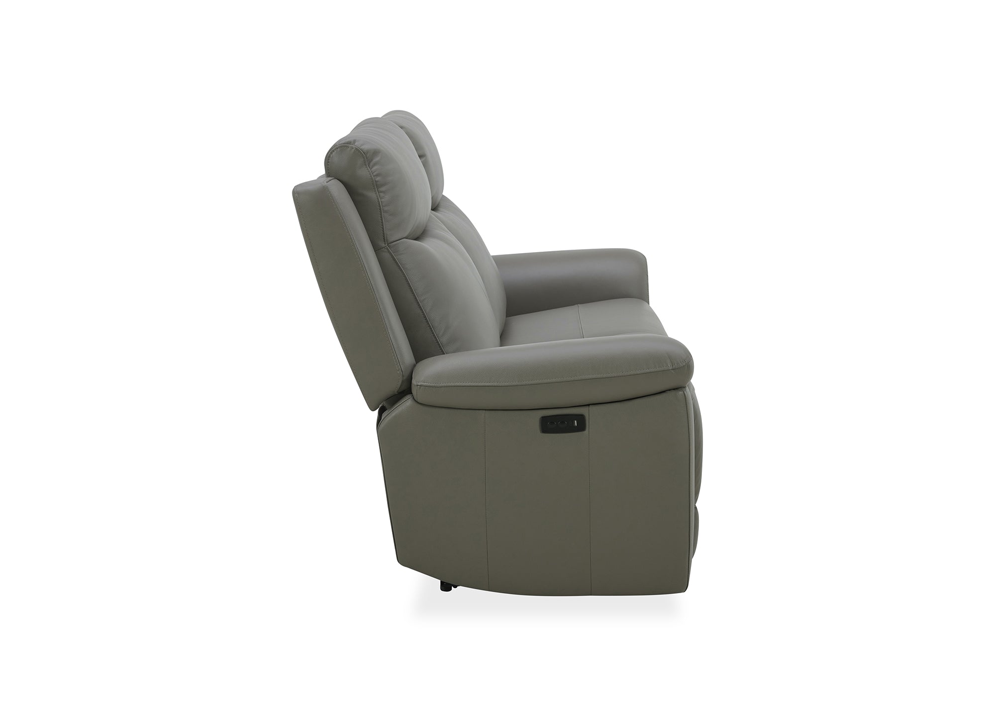 Elektrisches 3-Sitzer-Relaxsofa ERNEST aus grauem Leder
