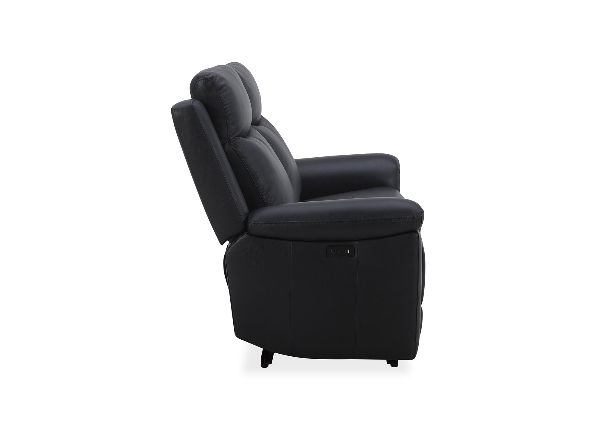 Elektrisches 2-Sitzer-Relaxsofa ERNEST aus schwarzem Leder