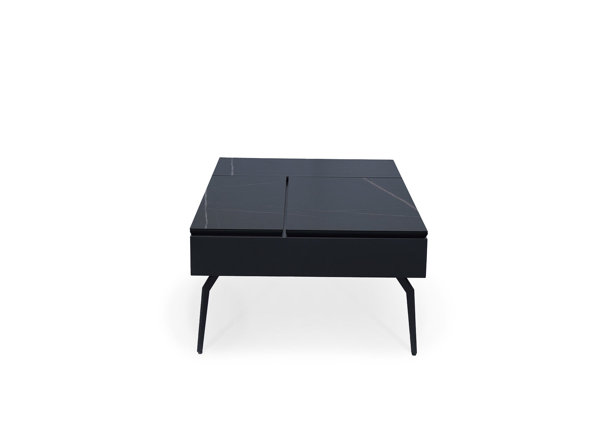 Designer-Couchtisch SILVANA mit schwarzer Keramik-Klappplatte