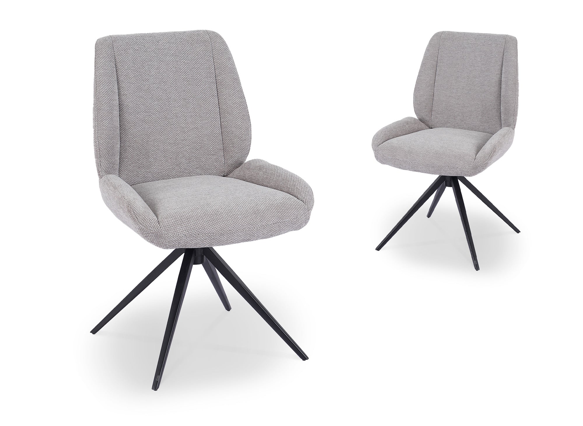 2er-Set Drehstühle LUZIA aus grauem Stoff