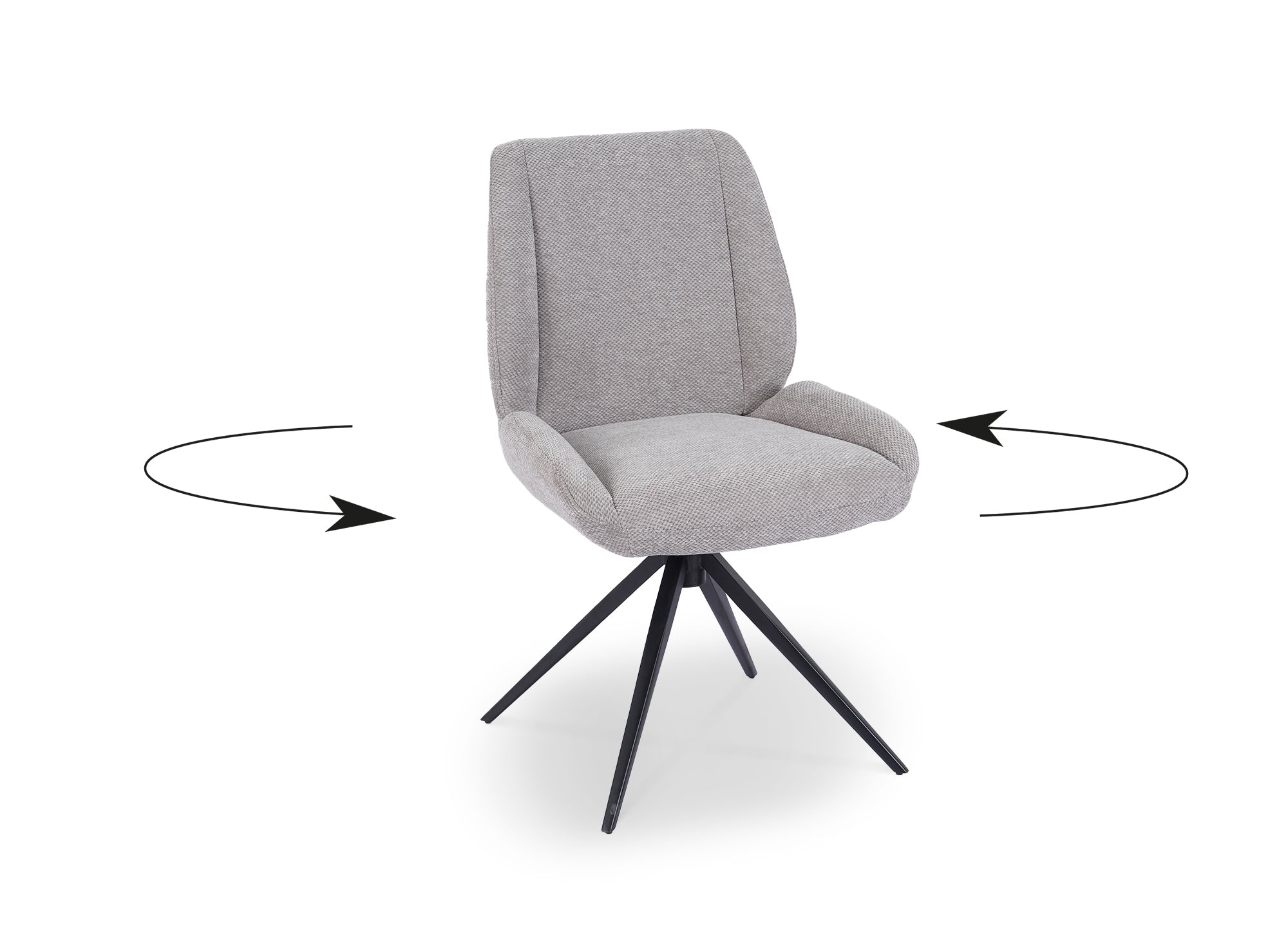 2er-Set Drehstühle LUZIA aus grauem Stoff