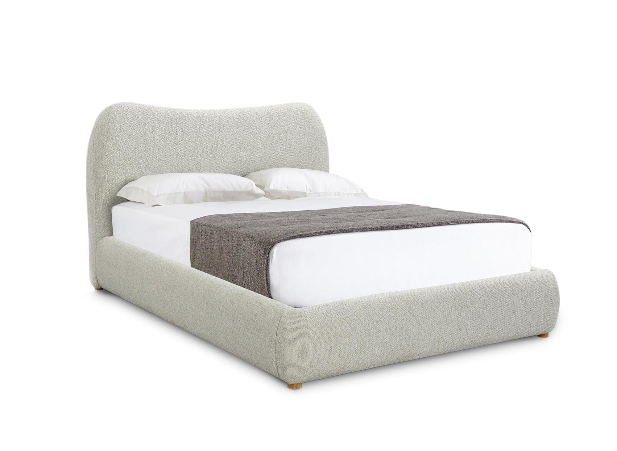 PAMELA Doppelbett 140 x 190 cm in Schaffelloptik, ecruweiß