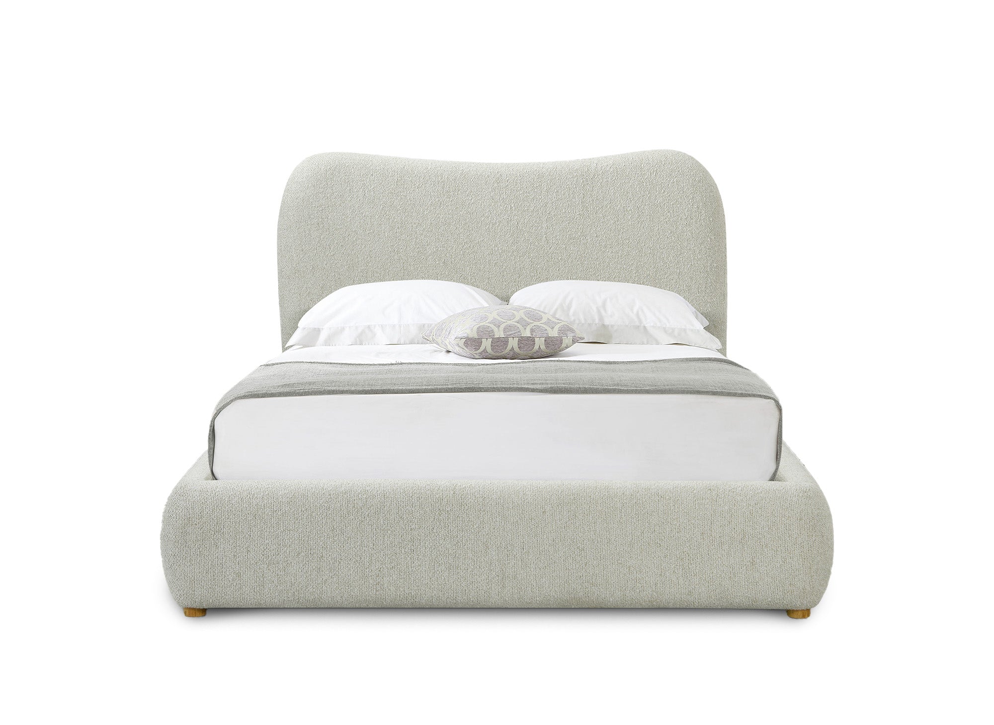 PAMELA Doppelbett 140 x 190 cm in Schaffelloptik, ecruweiß