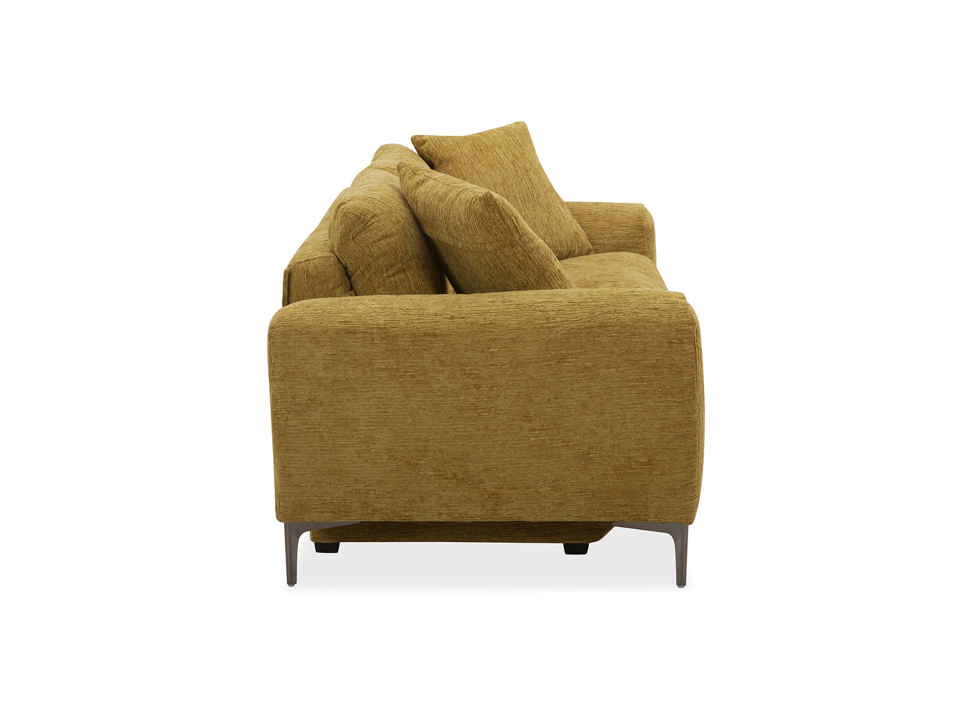 Elektrisches 2-Sitzer-Relaxsofa HELOISE aus senfgelb meliertem Samt