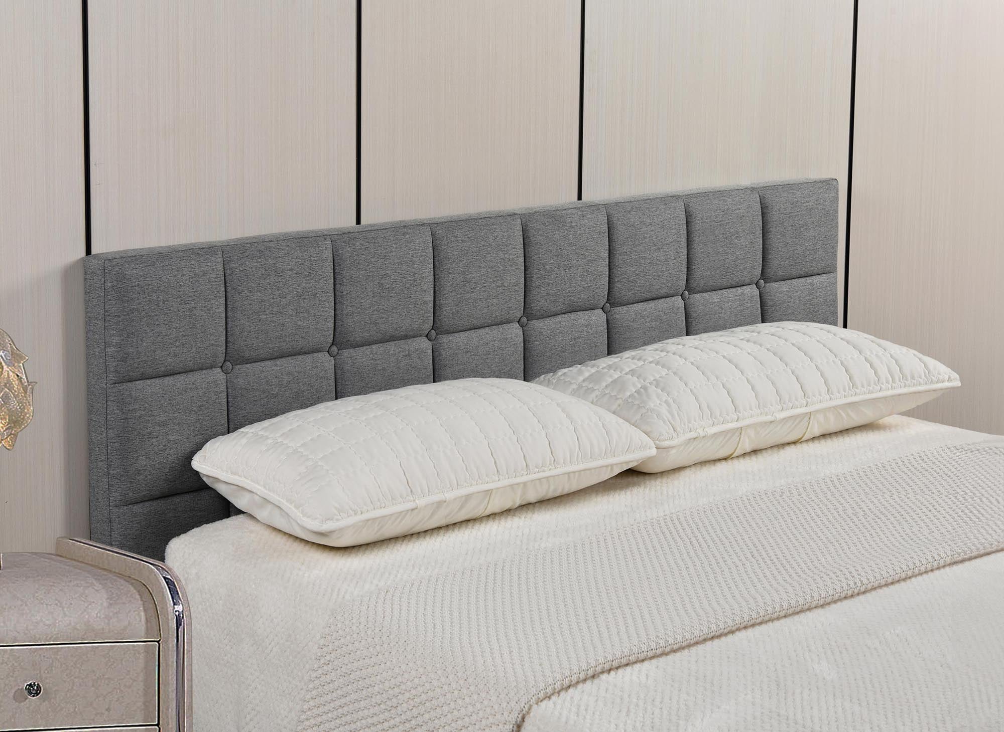 ALVERA 180 cm Designer-Kopfteil aus grauem Stoff