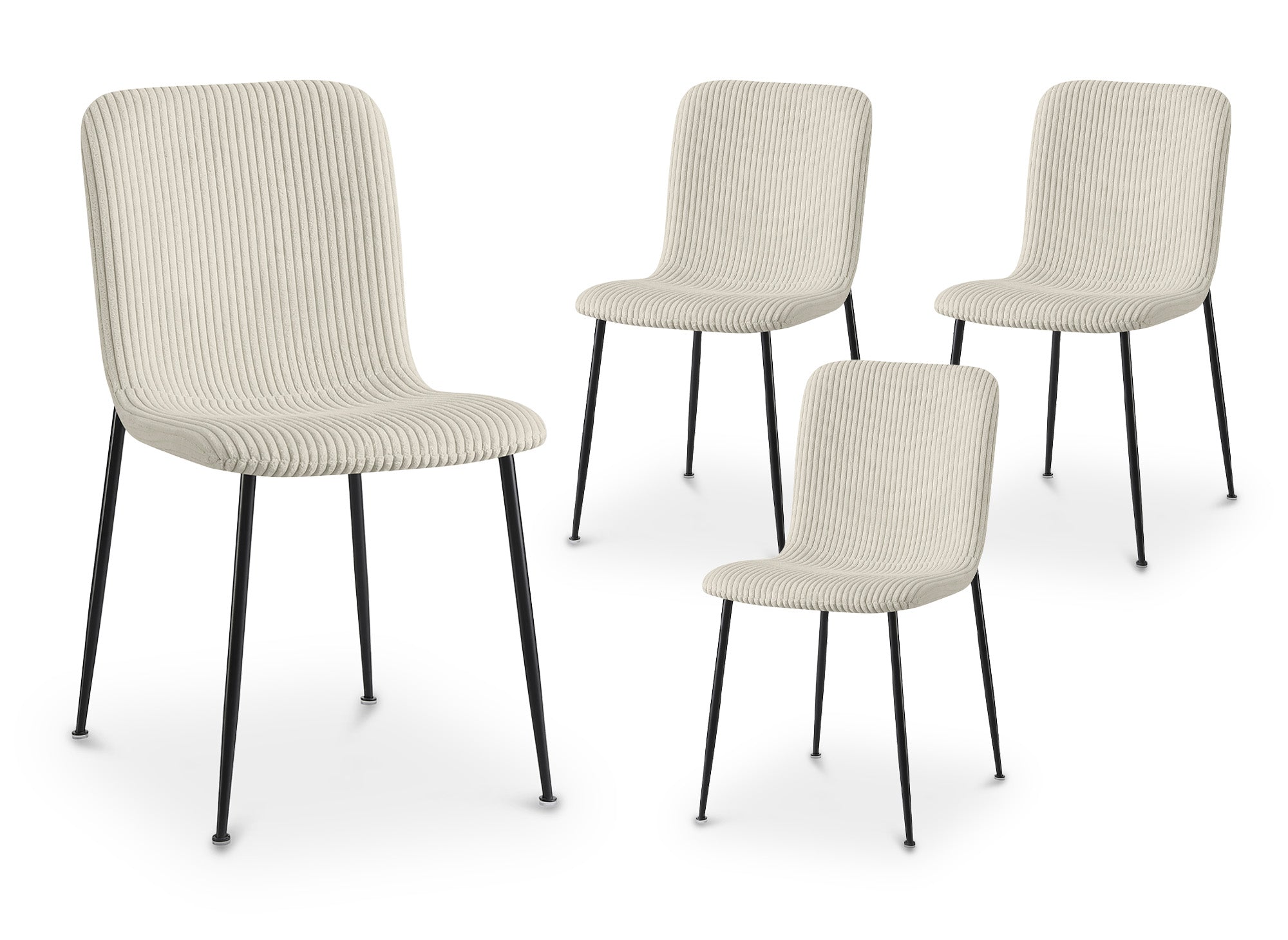4er-Set beige Cordstühle CHERYL