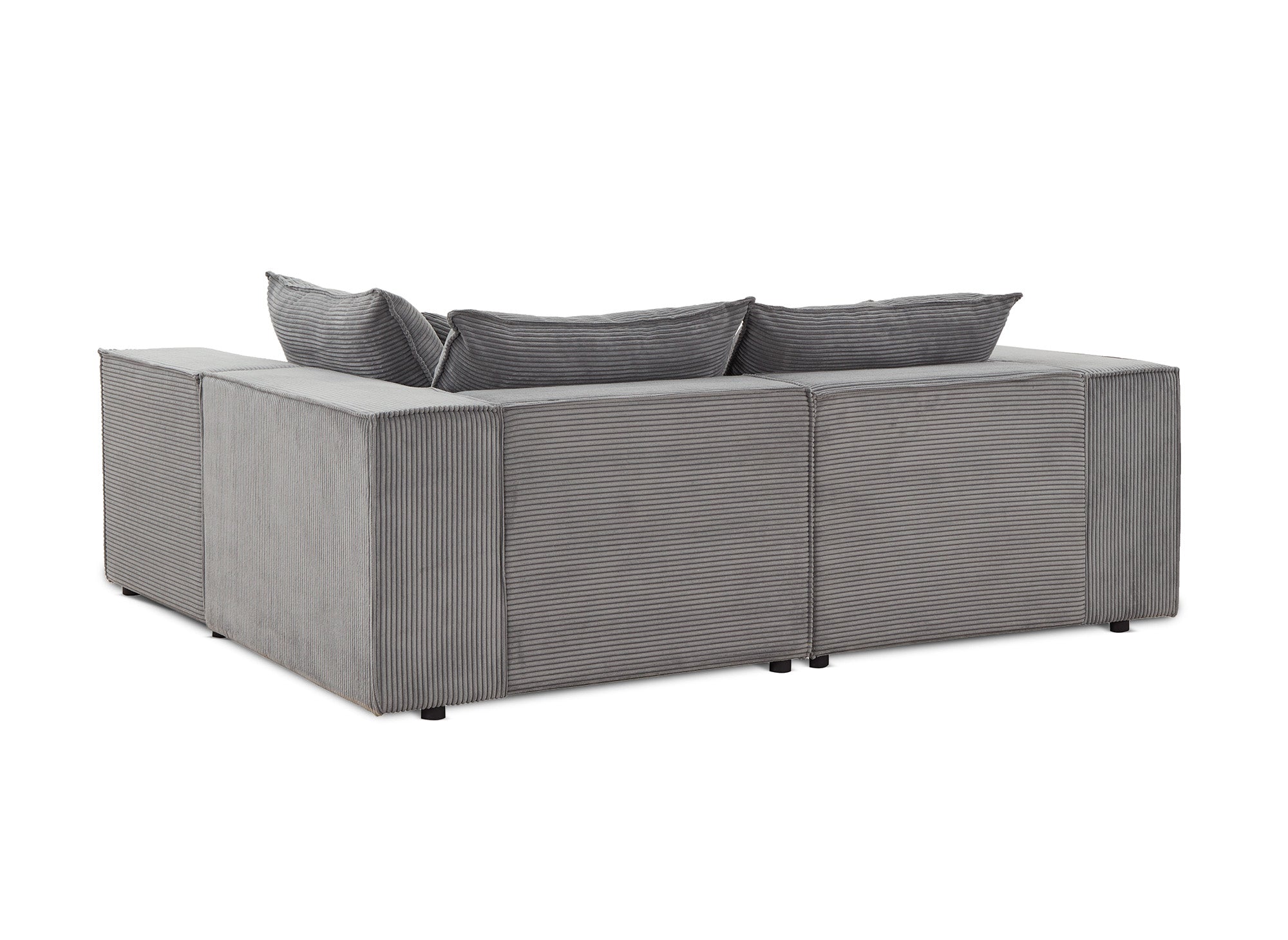 HARLEM Ecksofa aus dickem grauem Cord