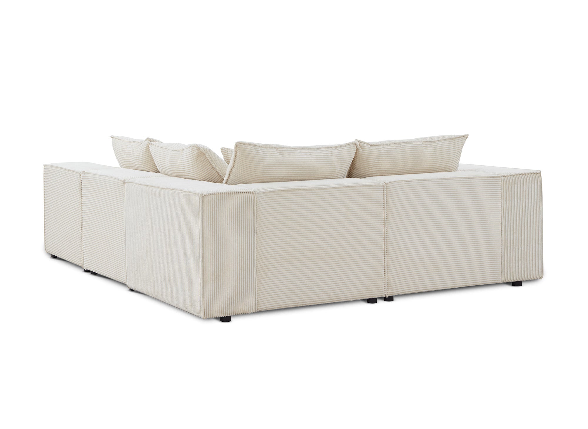 HARLEM XL modulares Ecksofa mit 1 Hocker aus dickem beigem Cord