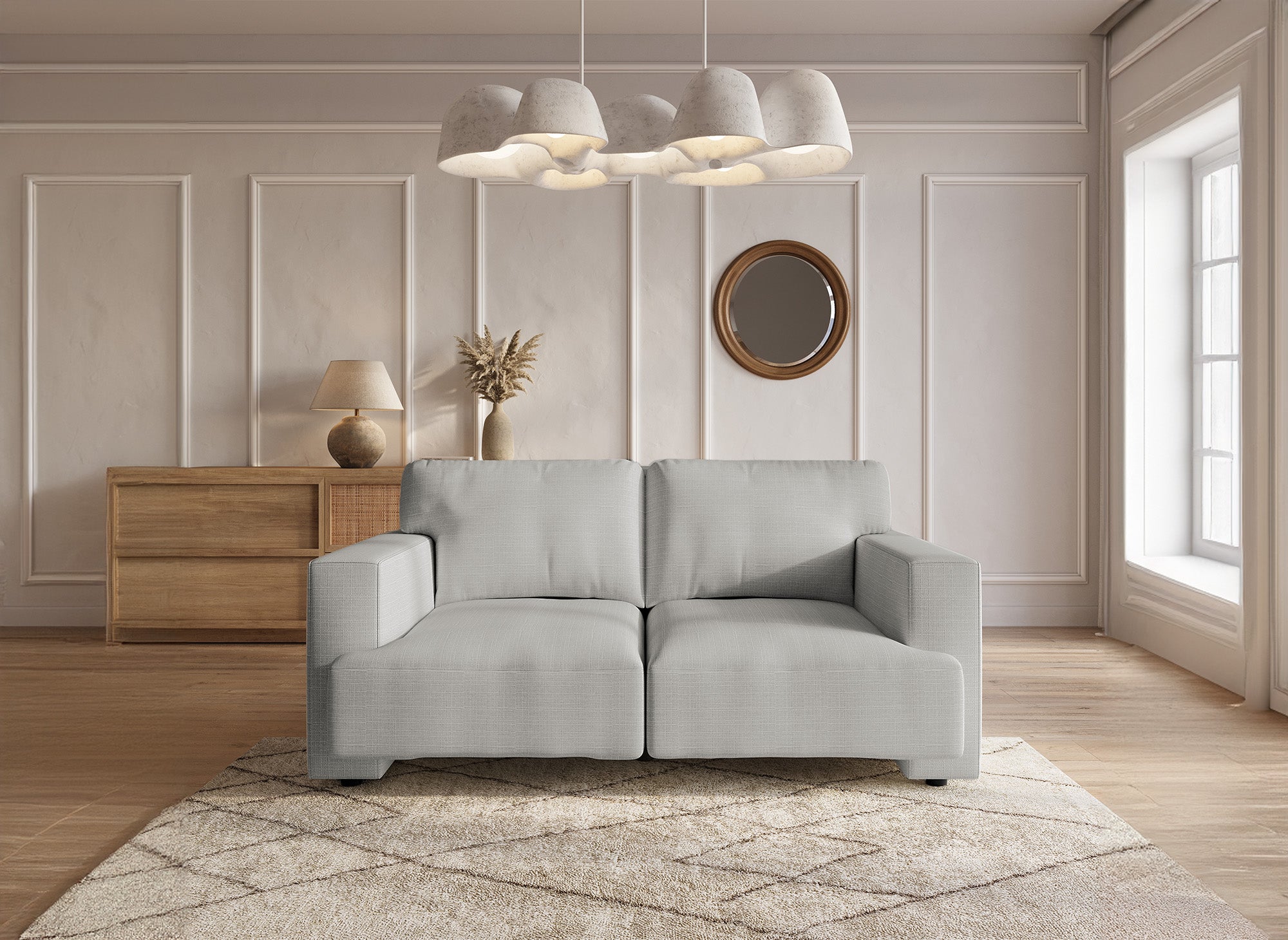 AYLINE 2-Sitzer-Sofa aus grauem Stoff