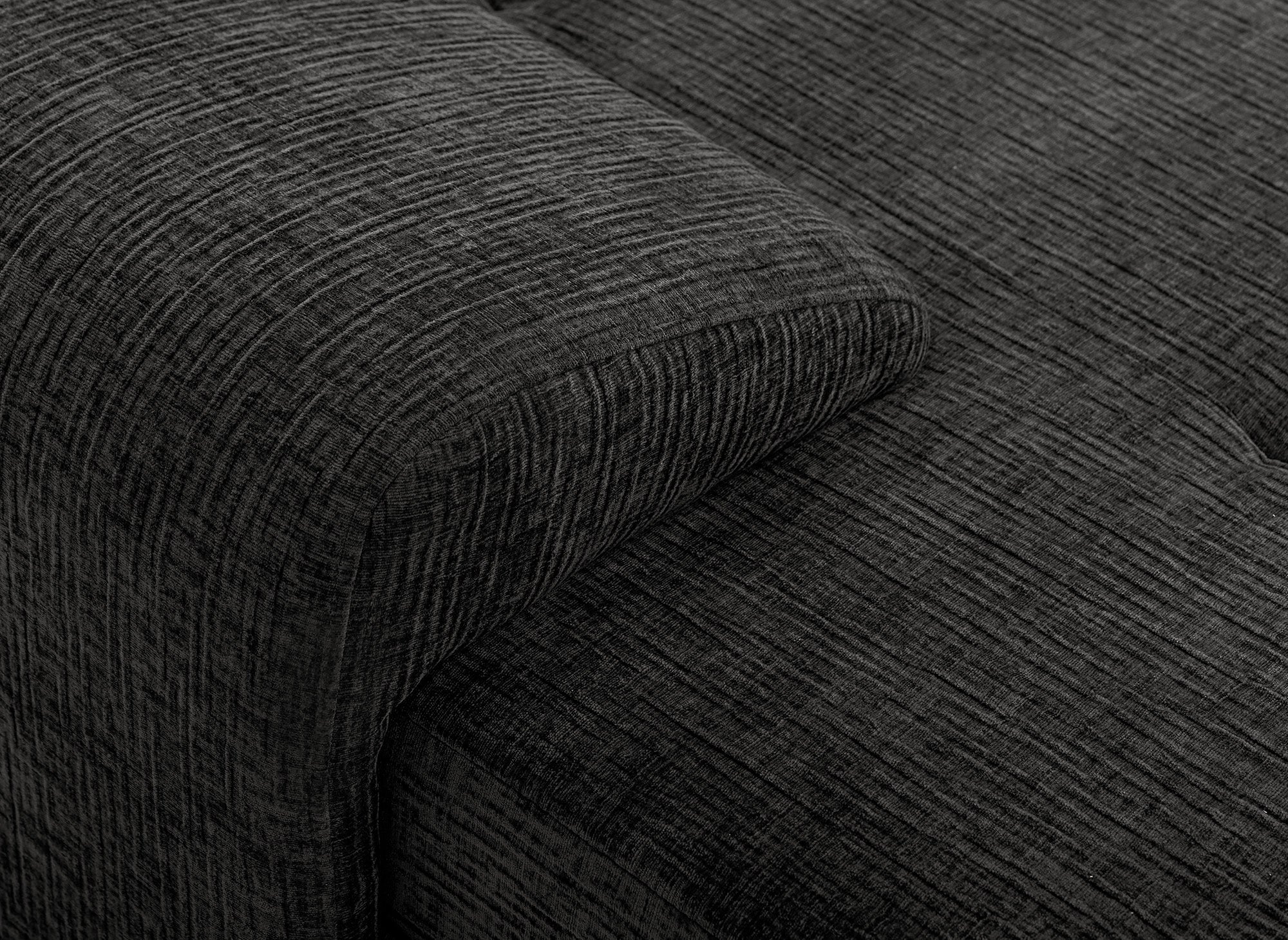 SOLEA Wende-Ecksofa mit Stauraum aus grau meliertem Samt