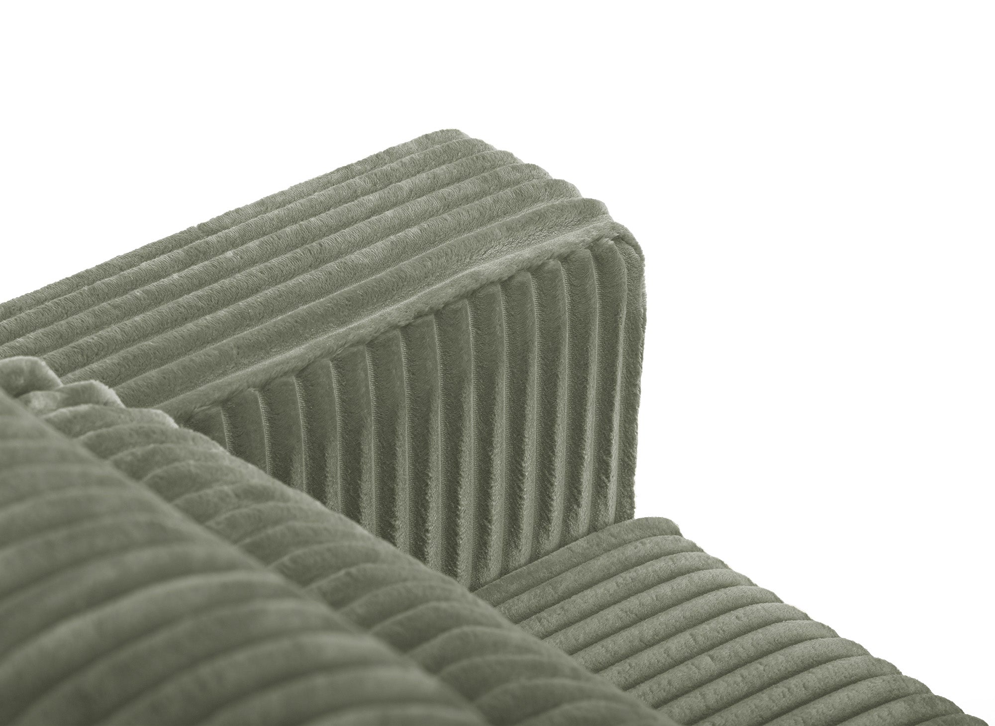 ZURIA 3-Sitzer-Schlafsofa mit Stauraum aus dickem khakigrünem Cord