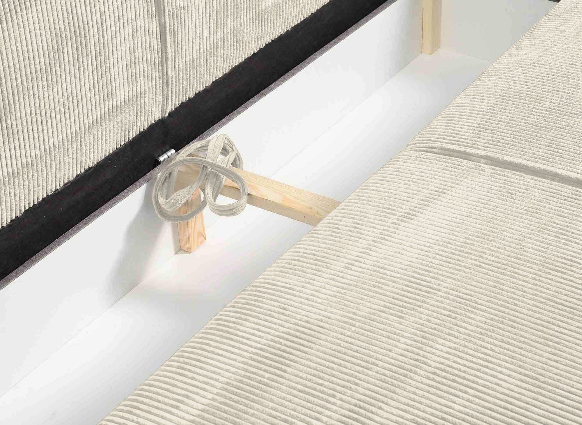 JADE beigefarbenes 3-Sitzer-Sofa aus Cord mit Stauraum