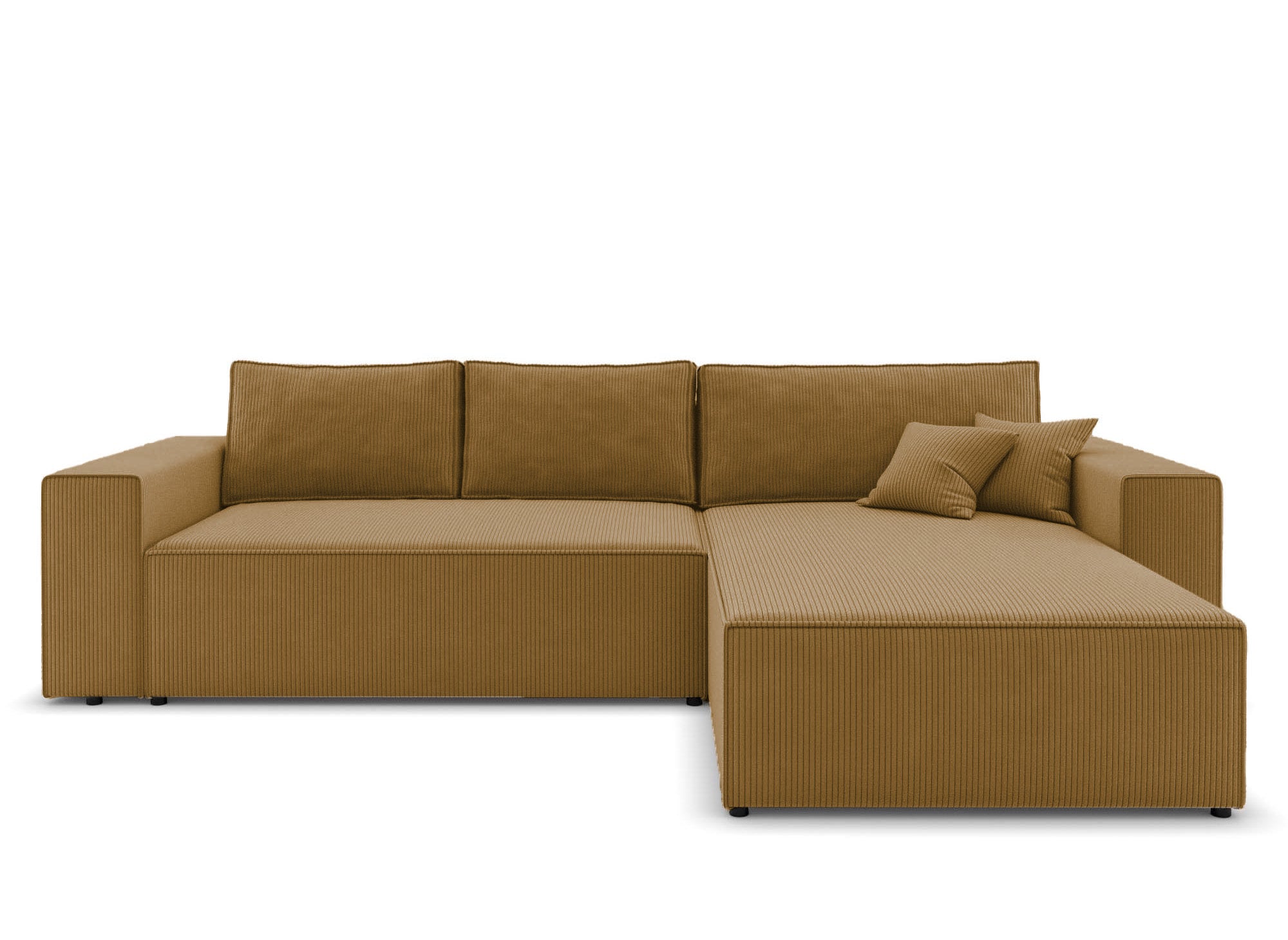 JADE umwandelbares und wendbares Ecksofa mit Stauraum aus senffarbenem Cord