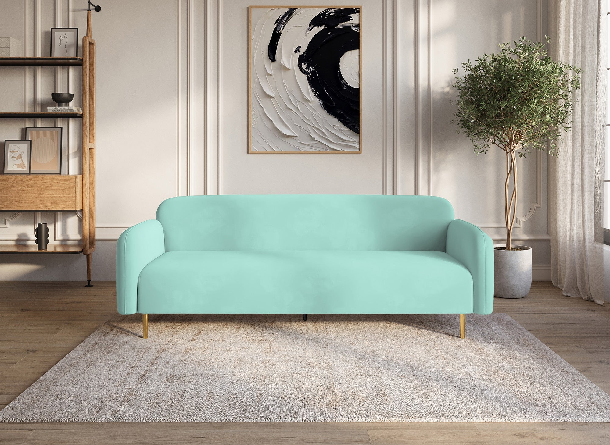MARILYNE 3-Sitzer-Sofa aus wassergrünem Samt