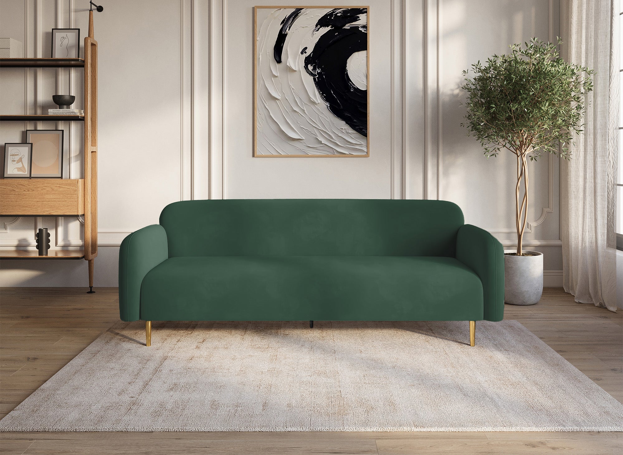 MARILYNE 3-Sitzer-Sofa aus grünem Samt