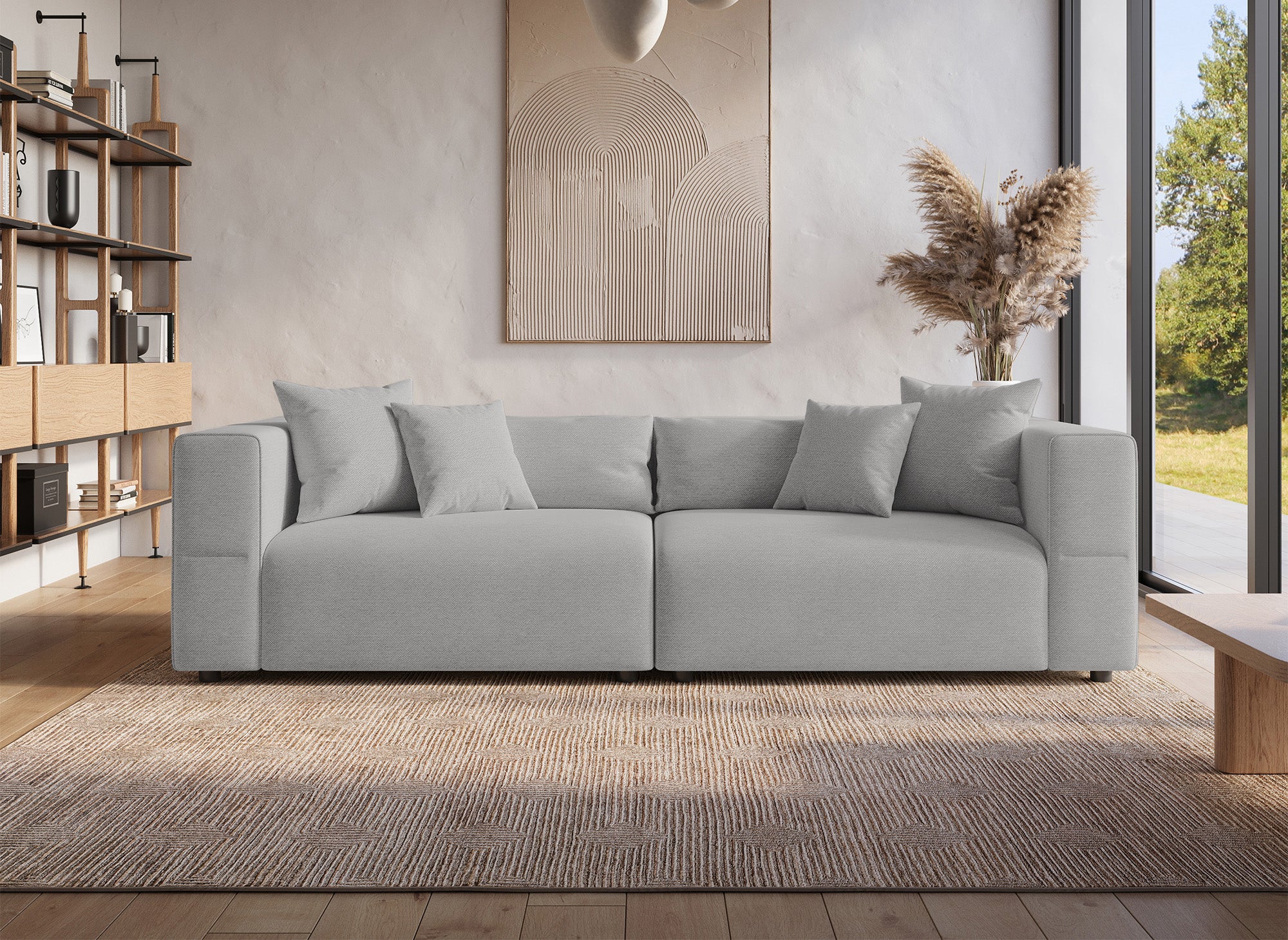 EVELYNE 4-Sitzer-Sofa aus grauem Stoff