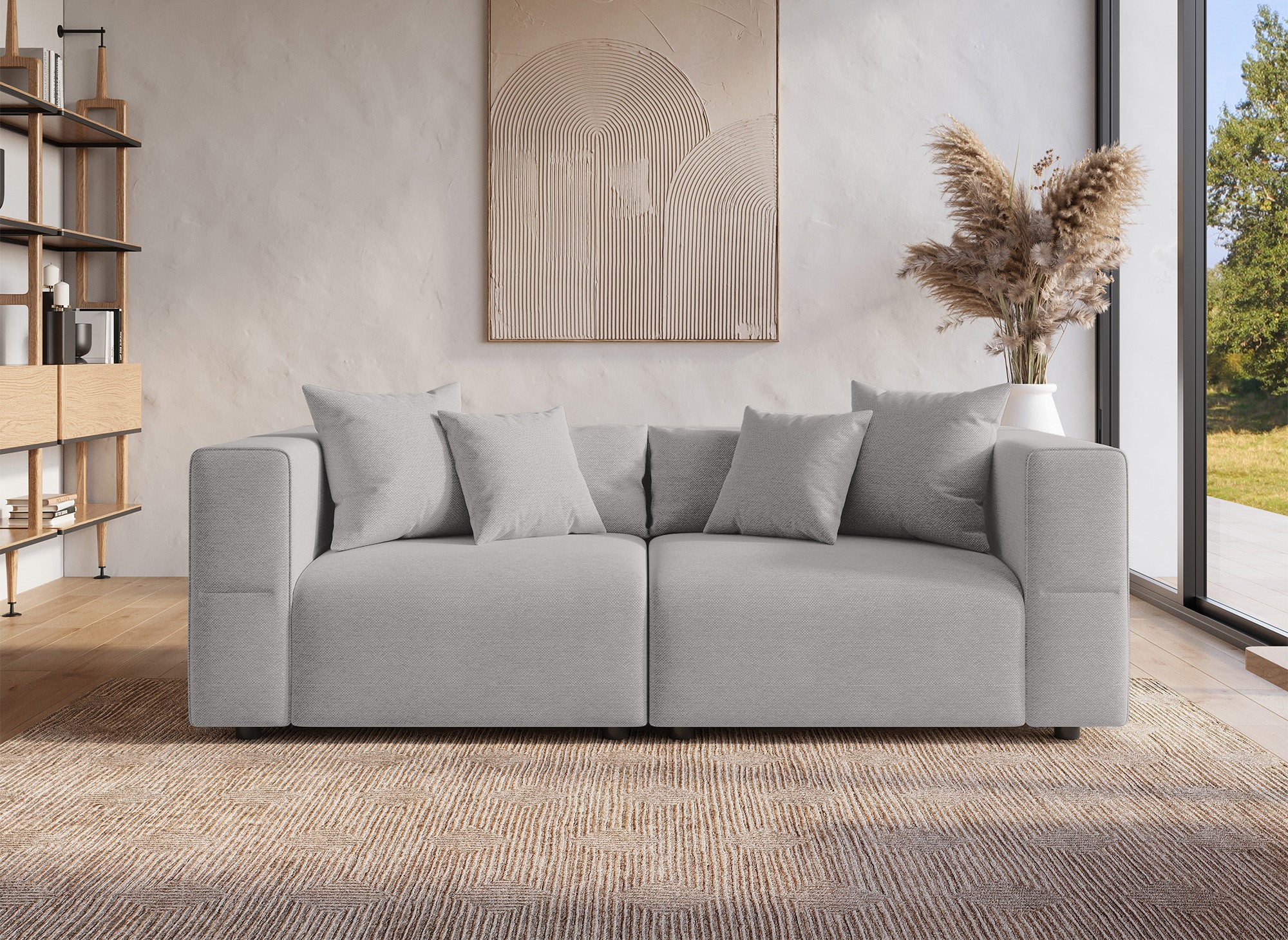 EVELYNE 3-Sitzer-Sofa aus grauem Stoff
