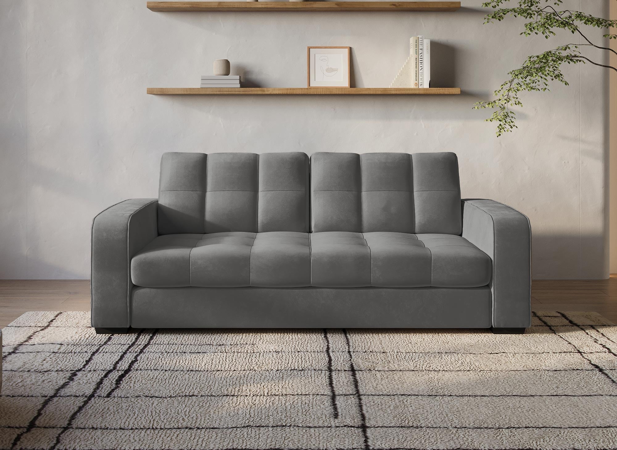 COSMO 2-Sitzer-Sofa aus grauem Samt