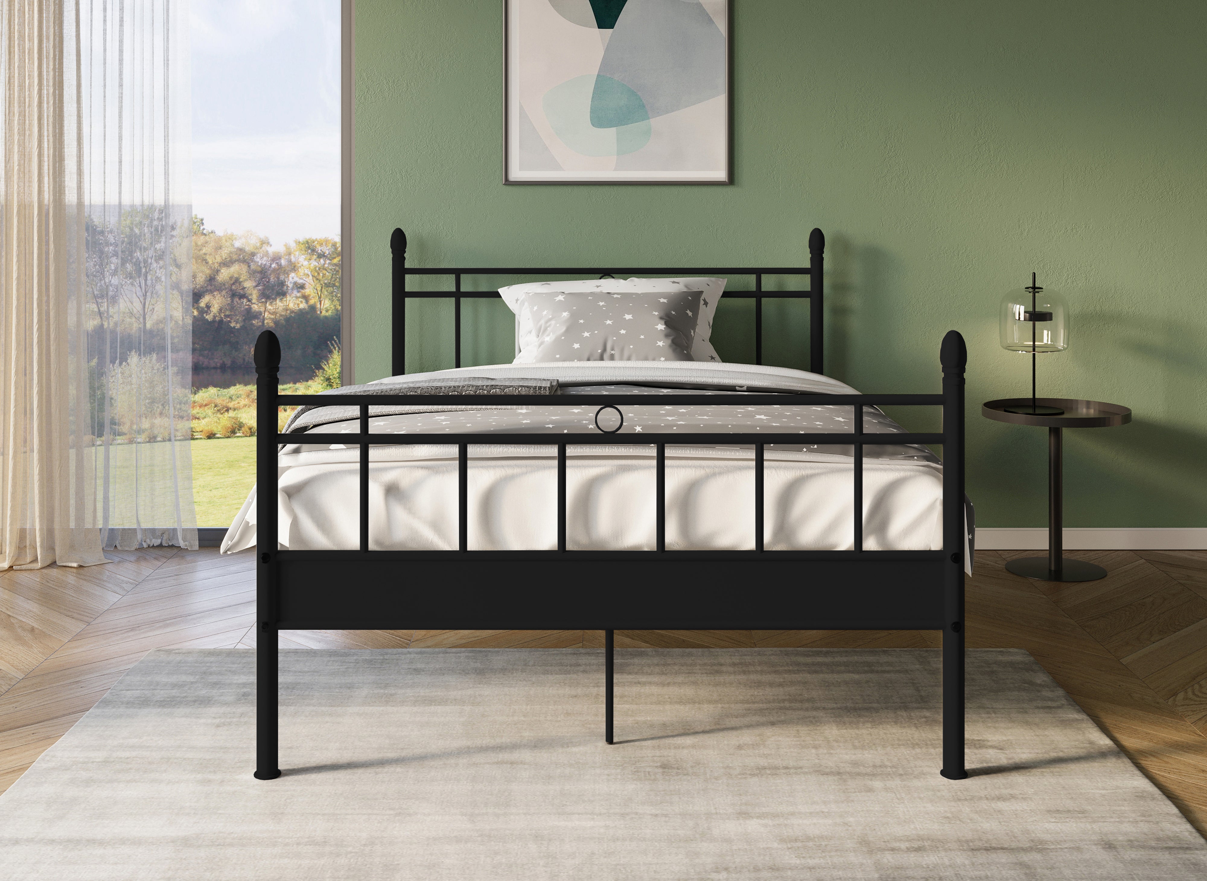 KADY Doppelbett aus schwarzem Metall 160 x 200 cm