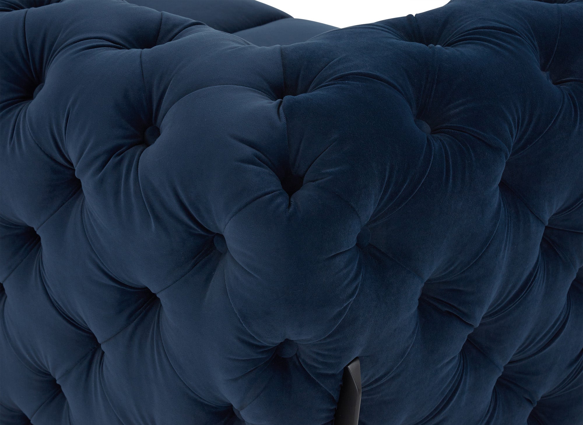 CARMEN 2-Sitzer gepolstertes Chesterfield-Sofa aus blauem Samt
