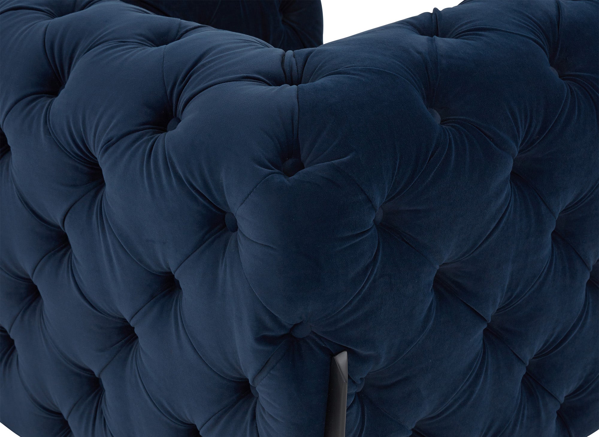 CARMEN blauer Chesterfield-Polstersessel aus Samt
