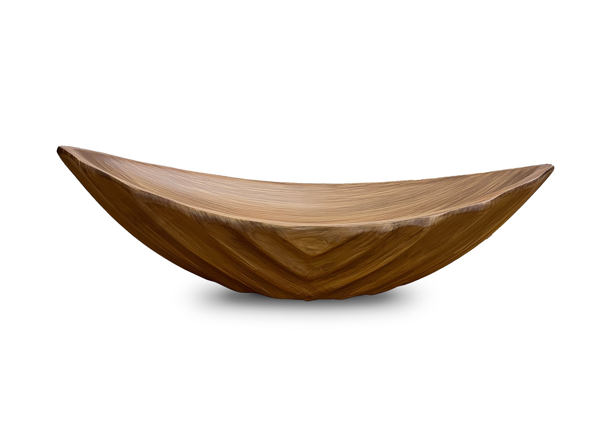 Große Dekoschale mit geschnitzter Holzoptik 44 cm DERYA