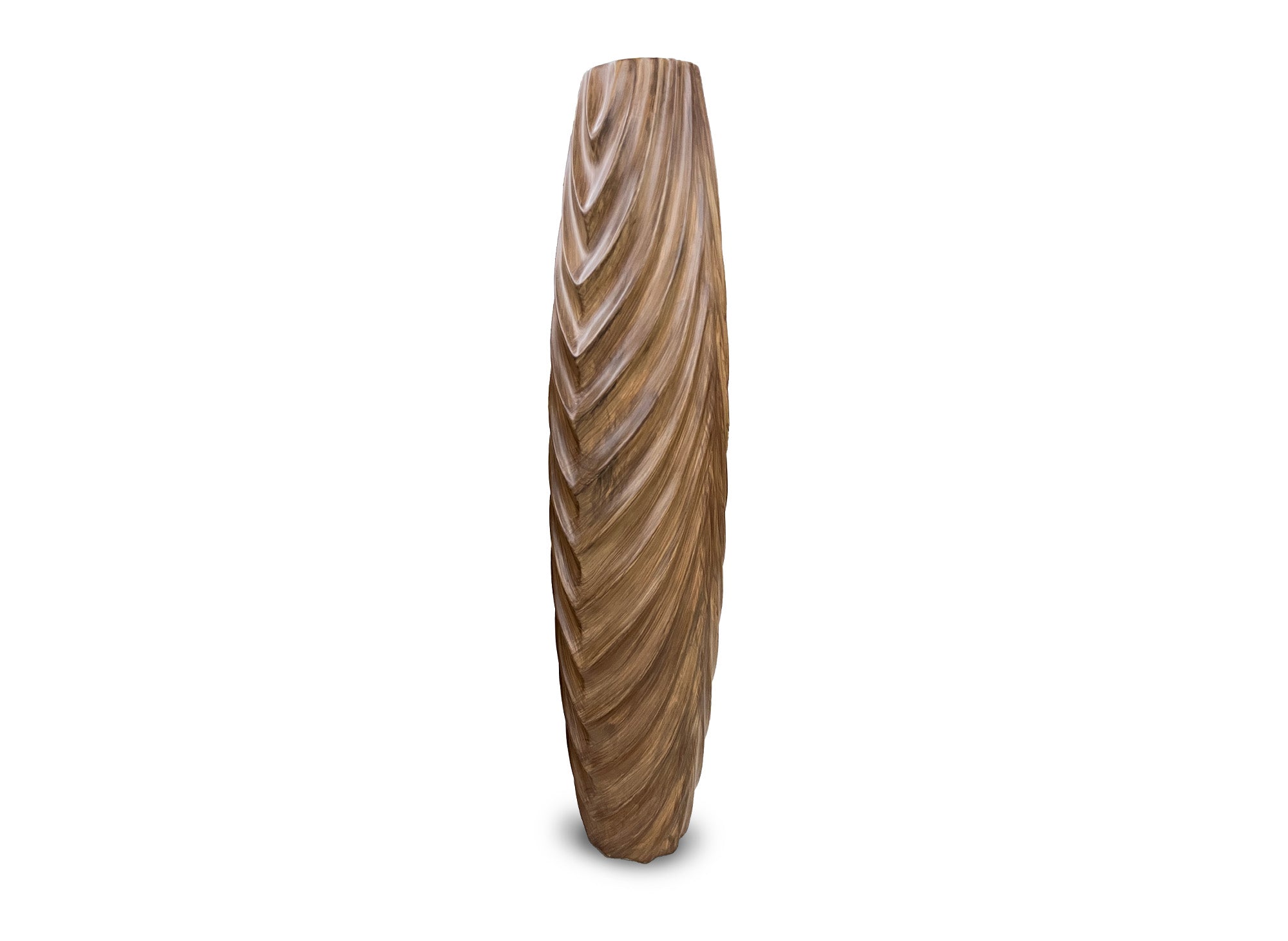 XL Polyresin Vase Holzimitat H77 cm DERYA