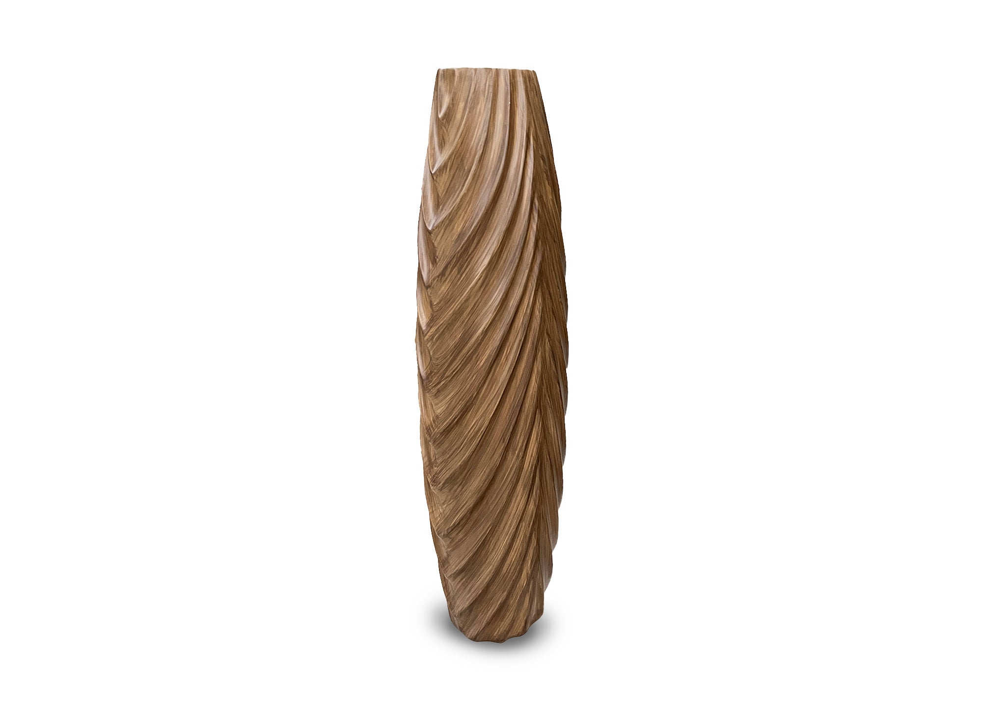 XL Polyresin Vase Holzimitat H59 cm DERYA