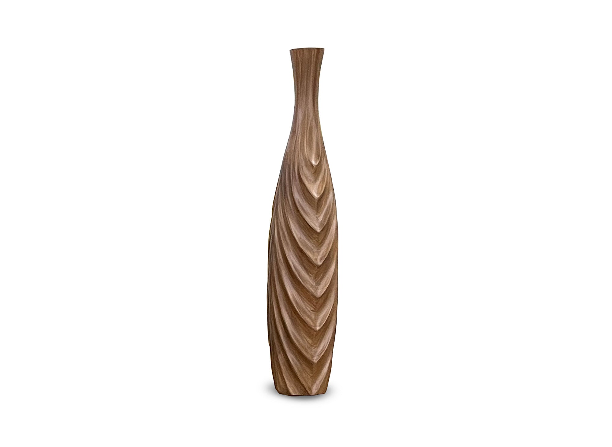 Hohe Vase aus Polyresin in Holzoptik H49 cm DERYA