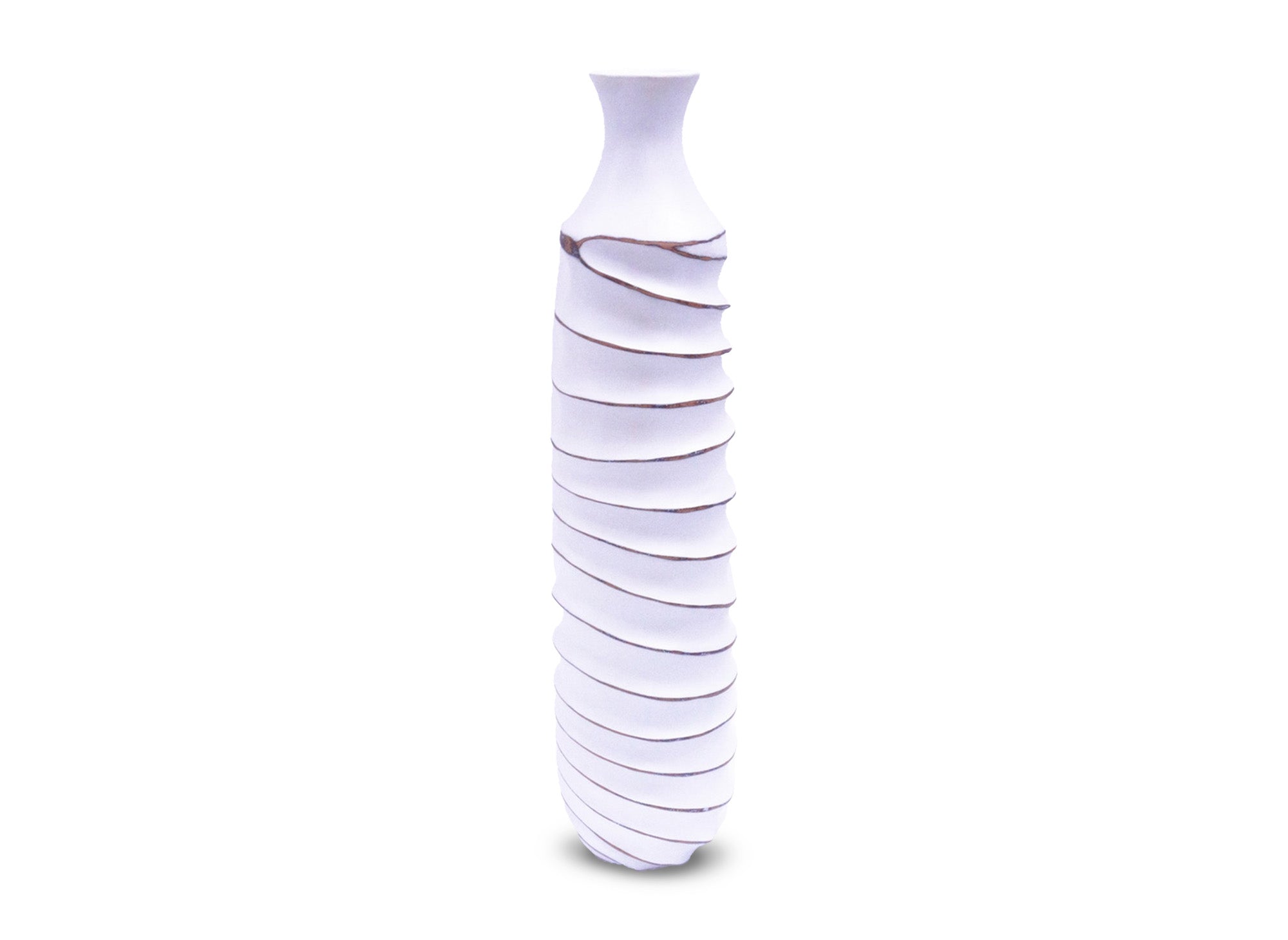 Große weiße Harzvase H60 cm TWIST