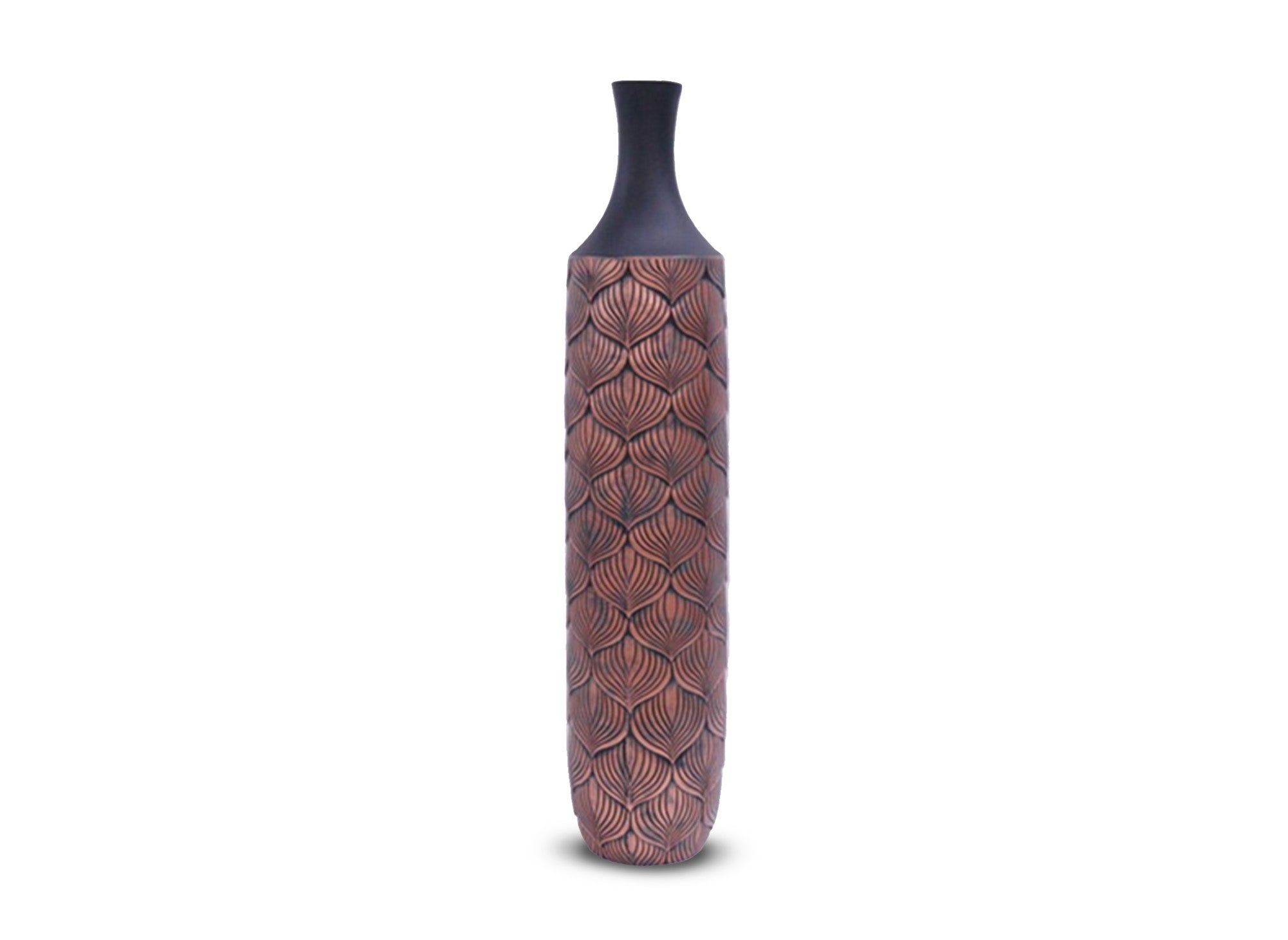 XXL schwarz-braune Polyresinvase H74 cm NEVEN