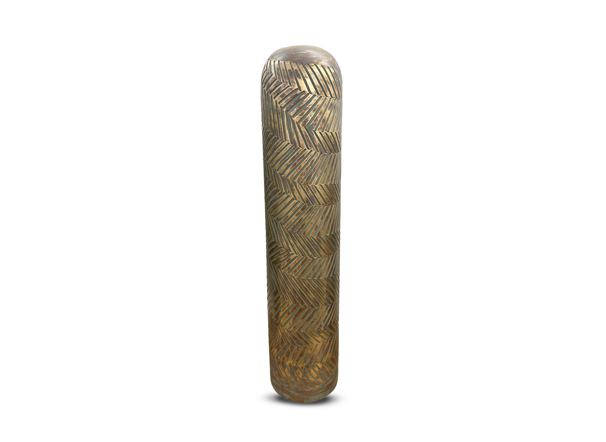 XL-Vase aus Polyresin in Grün und Gold, H68 cm, AMIRA