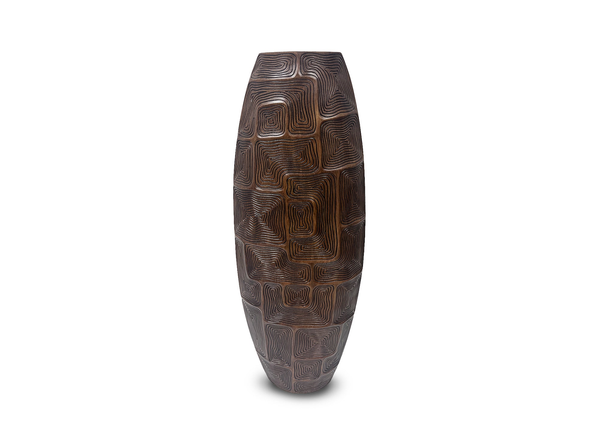 Totemvase ARBORA aus schwarzem und braunem Harz, H70 cm