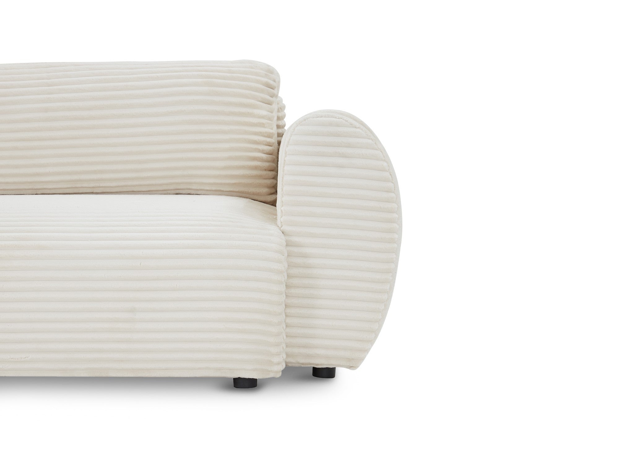 TILDA Ecksofa mit Bettfunktion und Stauraum, Beige, weicher Cord, linke Ecke