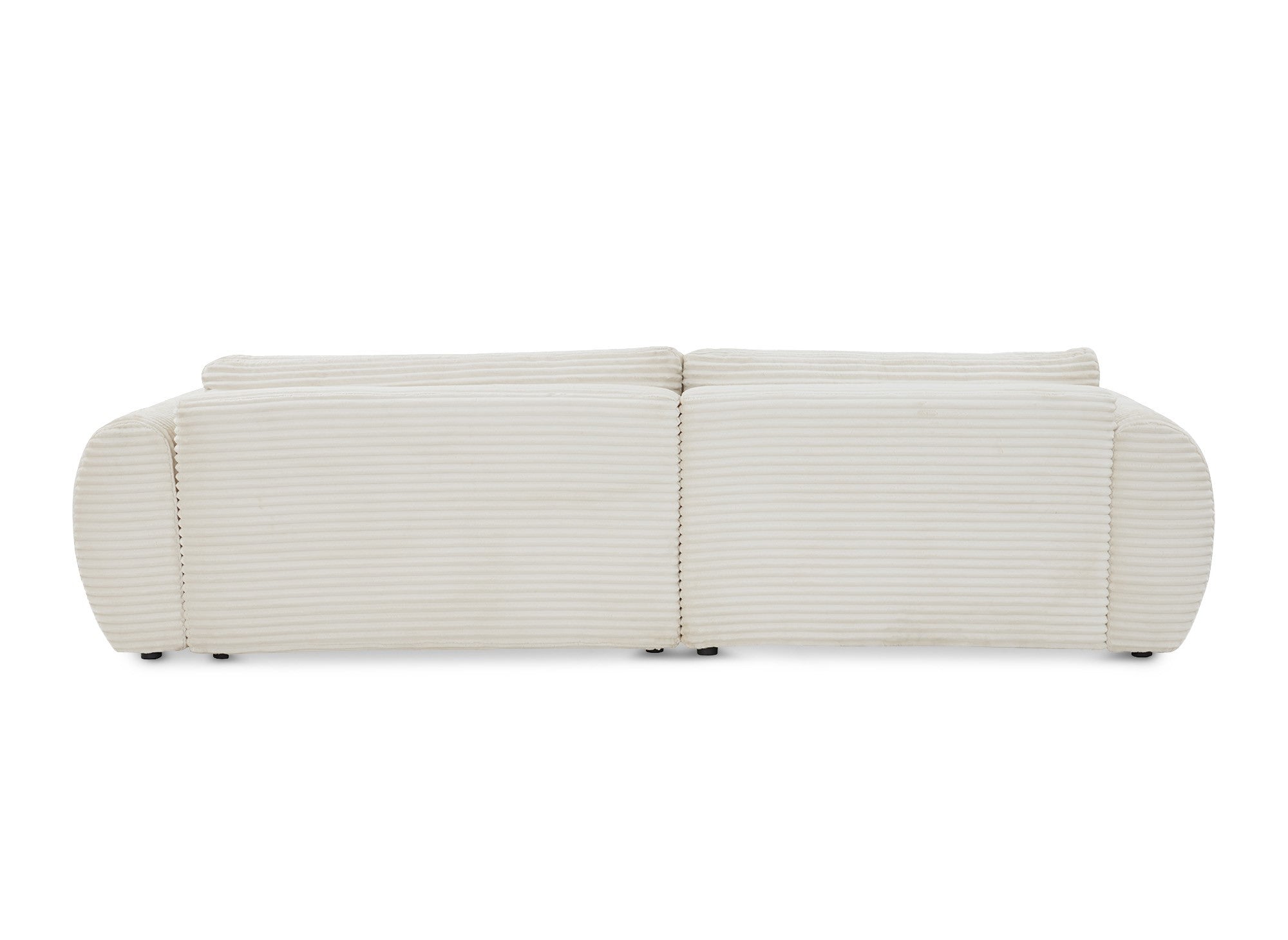 TILDA Ecksofa mit Bettfunktion und Stauraum, Beige, weicher Cord, linke Ecke