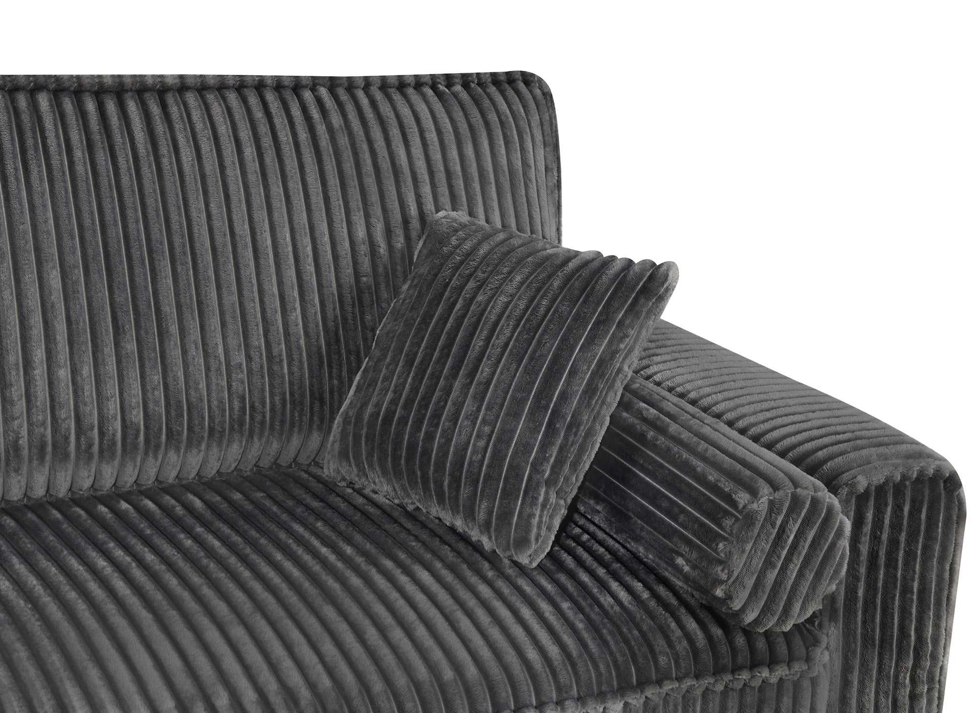 ALINE 3-Sitzer-Schlafsofa aus dickem grauem Cord
