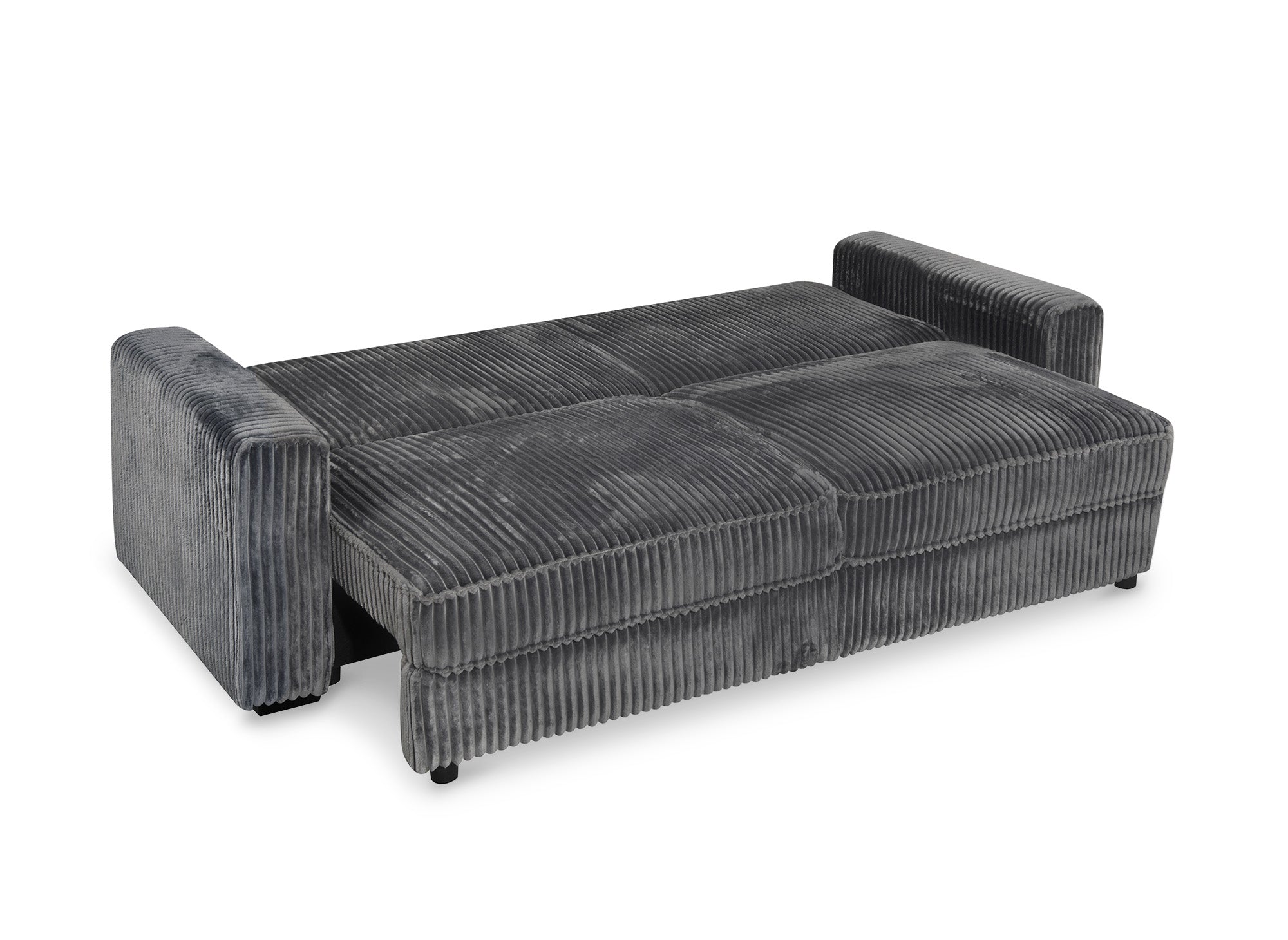 ALINE 3-Sitzer-Schlafsofa aus dickem grauem Cord
