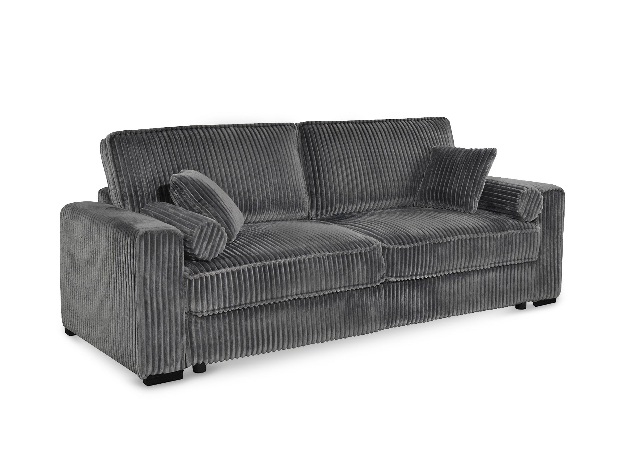 ALINE 3-Sitzer-Schlafsofa aus dickem grauem Cord