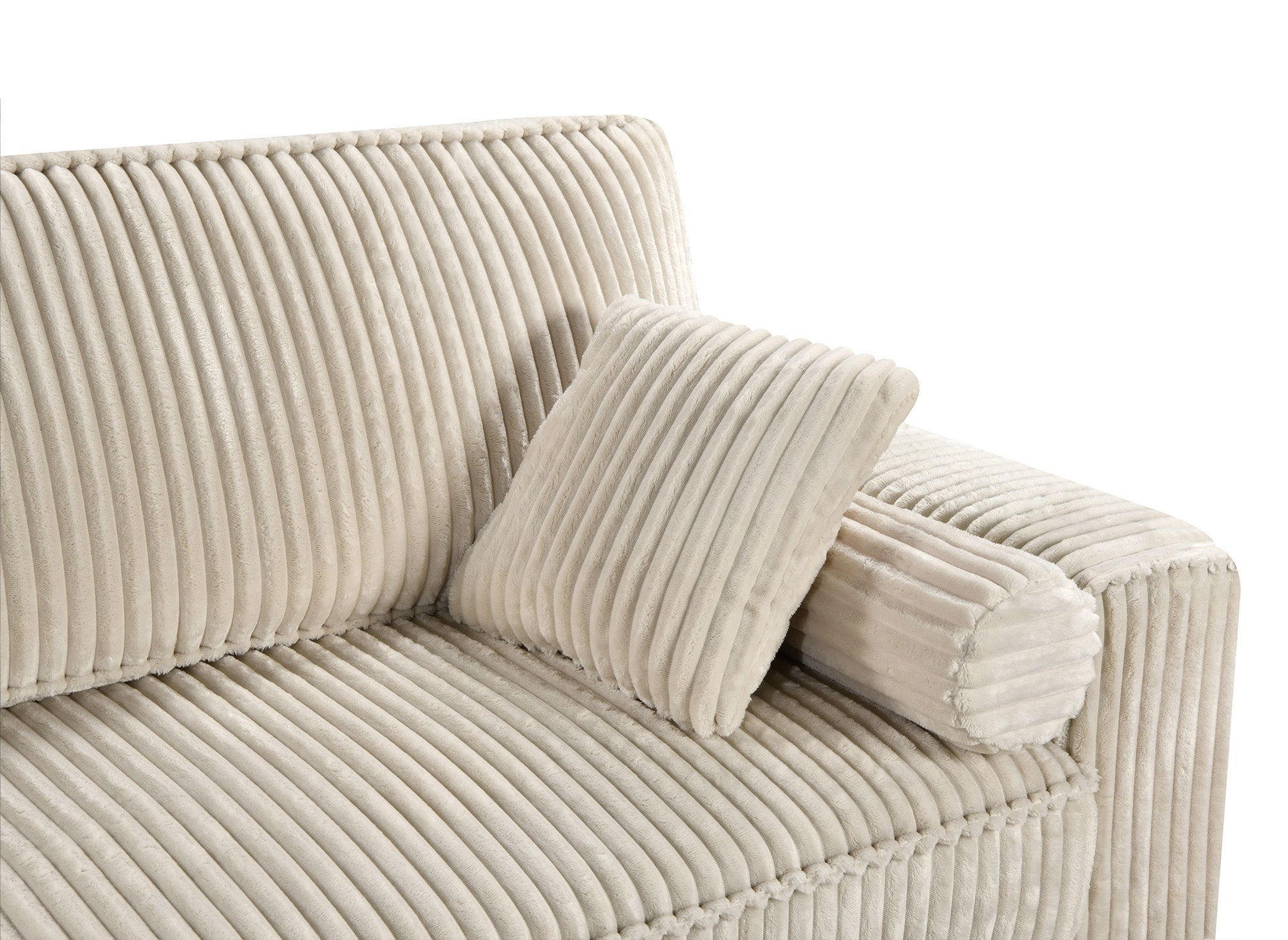 ALINE 3-Sitzer-Schlafsofa aus dickem, beigem Cord