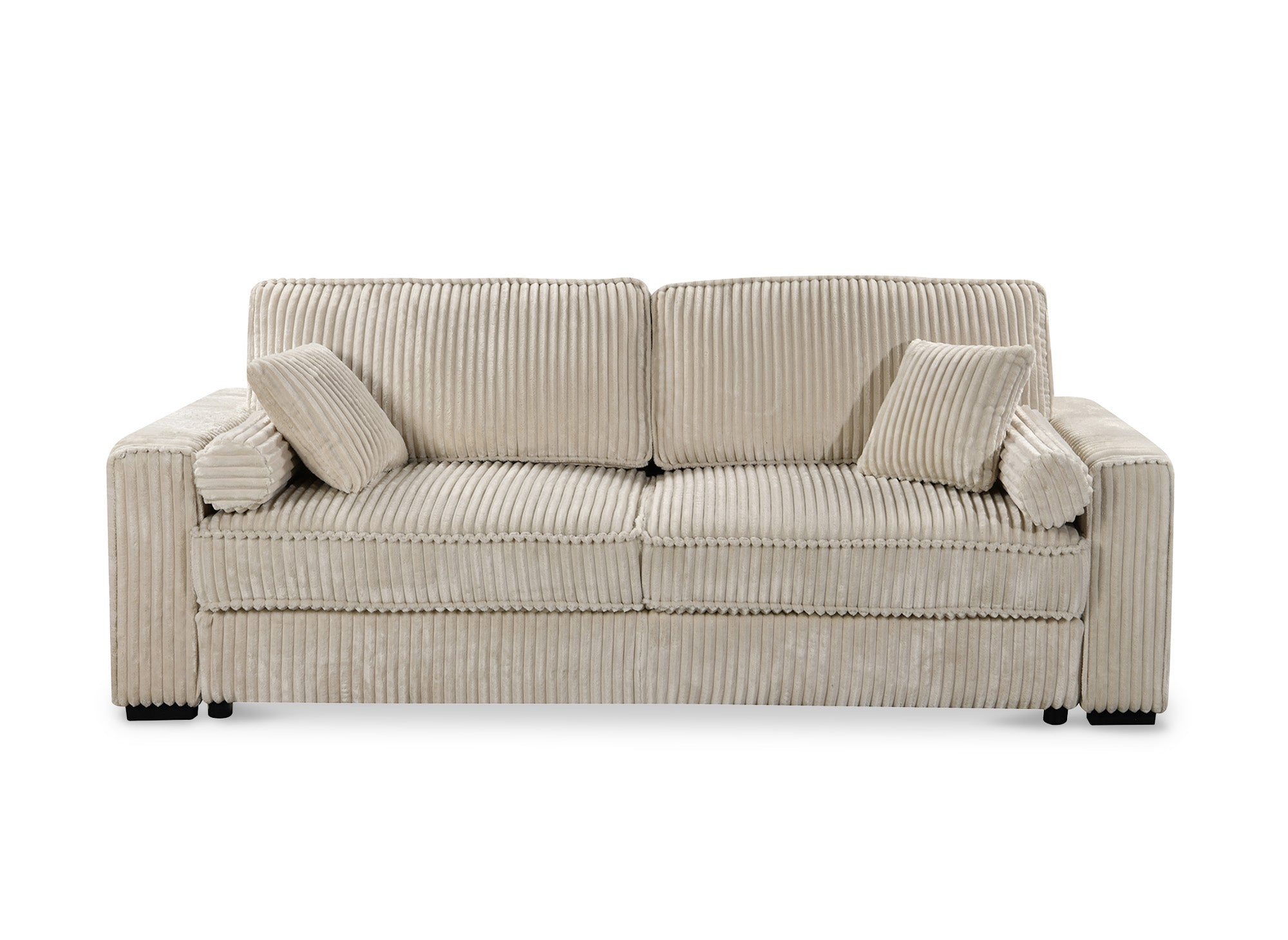ALINE 3-Sitzer-Schlafsofa aus dickem, beigem Cord