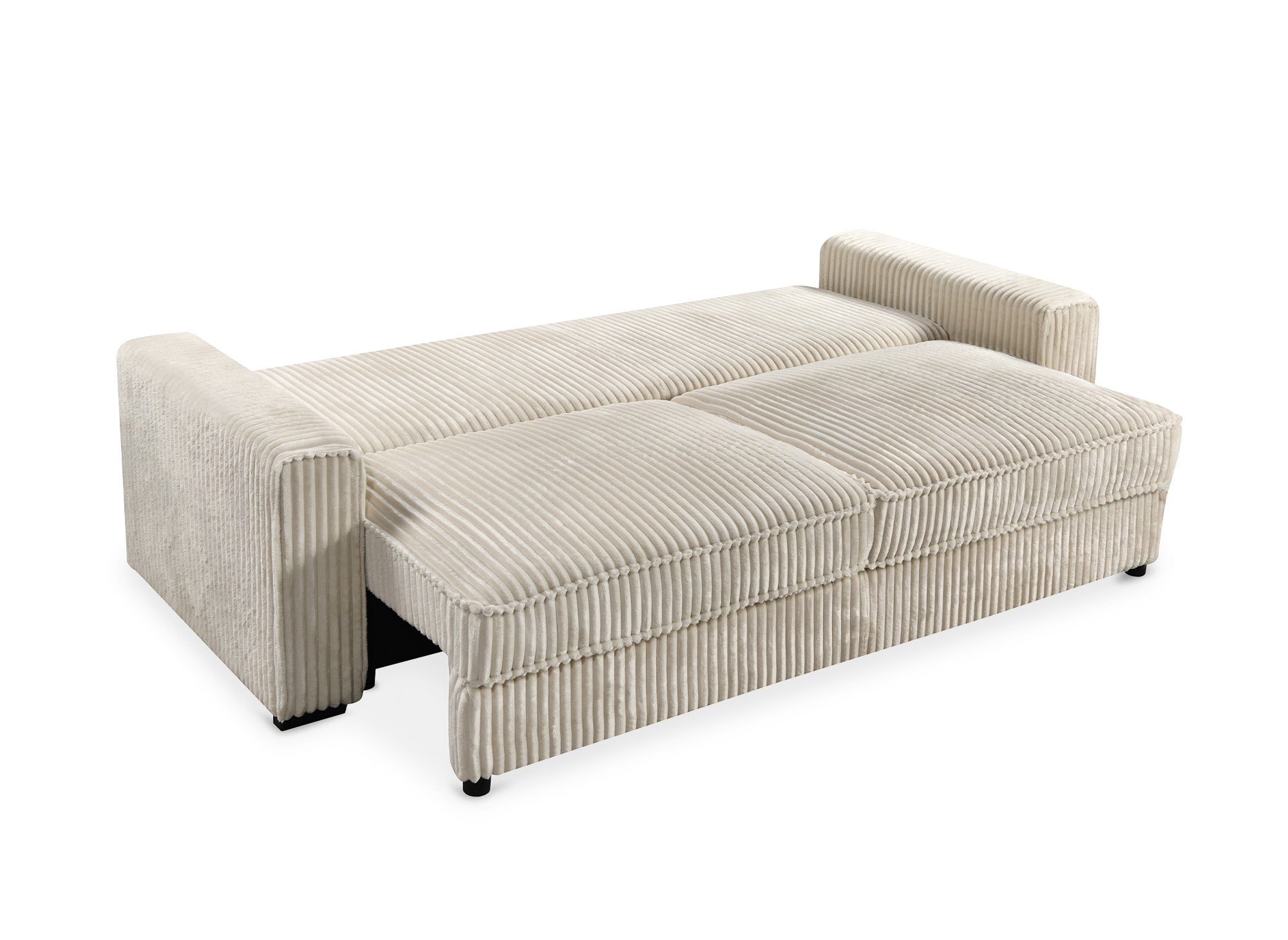 ALINE 3-Sitzer-Schlafsofa aus dickem, beigem Cord
